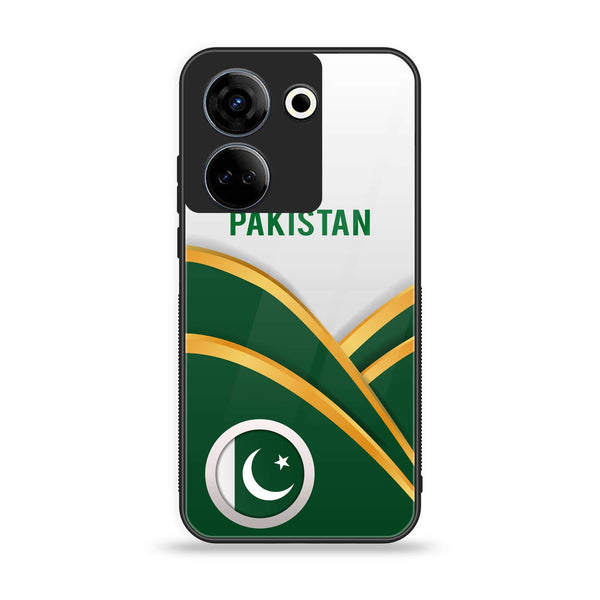 Tecno Camon 20 - Pakistani Flag Series - Premium Printed Glass soft Bumper shock Proof Case