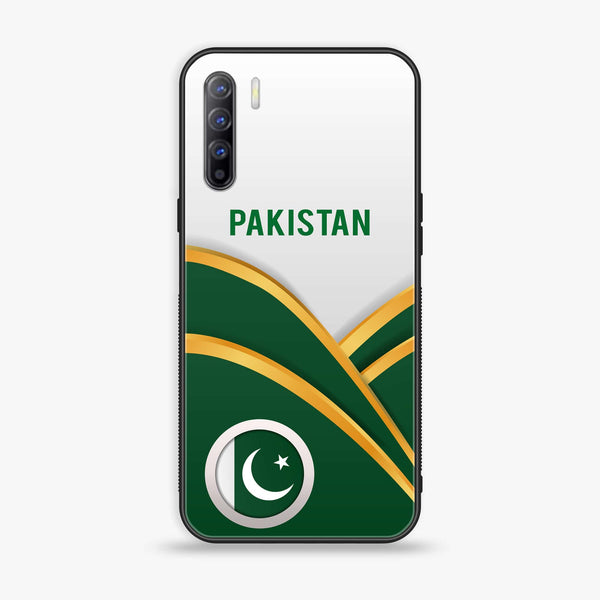 Oppo A91 - Pakistani Flag Series - Premium Printed Glass soft Bumper shock Proof Case