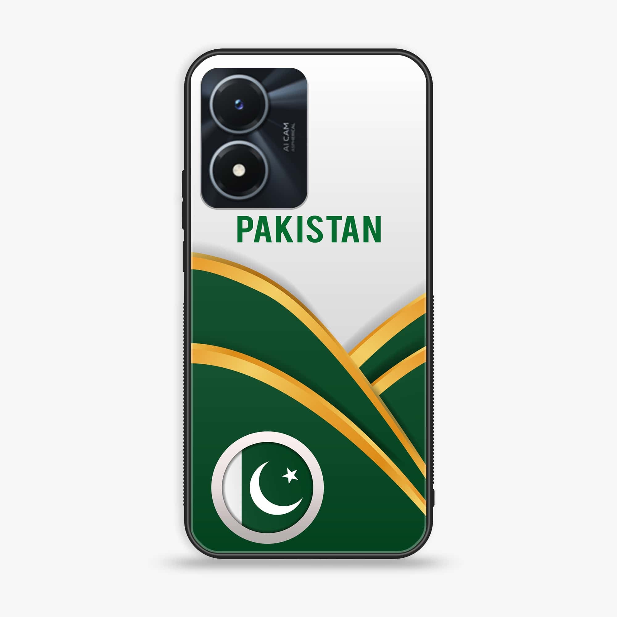 Vivo Y02s - Pakistani Flag Series - Premium Printed Glass soft Bumper shock Proof Case