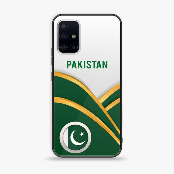 Samsung Galaxy A71 Pakistani Flag Series Premium Printed Glass soft Bumper shock Proof Case