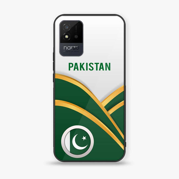 REALME NARZO 50I - Pakistani Flag Series - Premium Printed Glass soft Bumper shock Proof Case