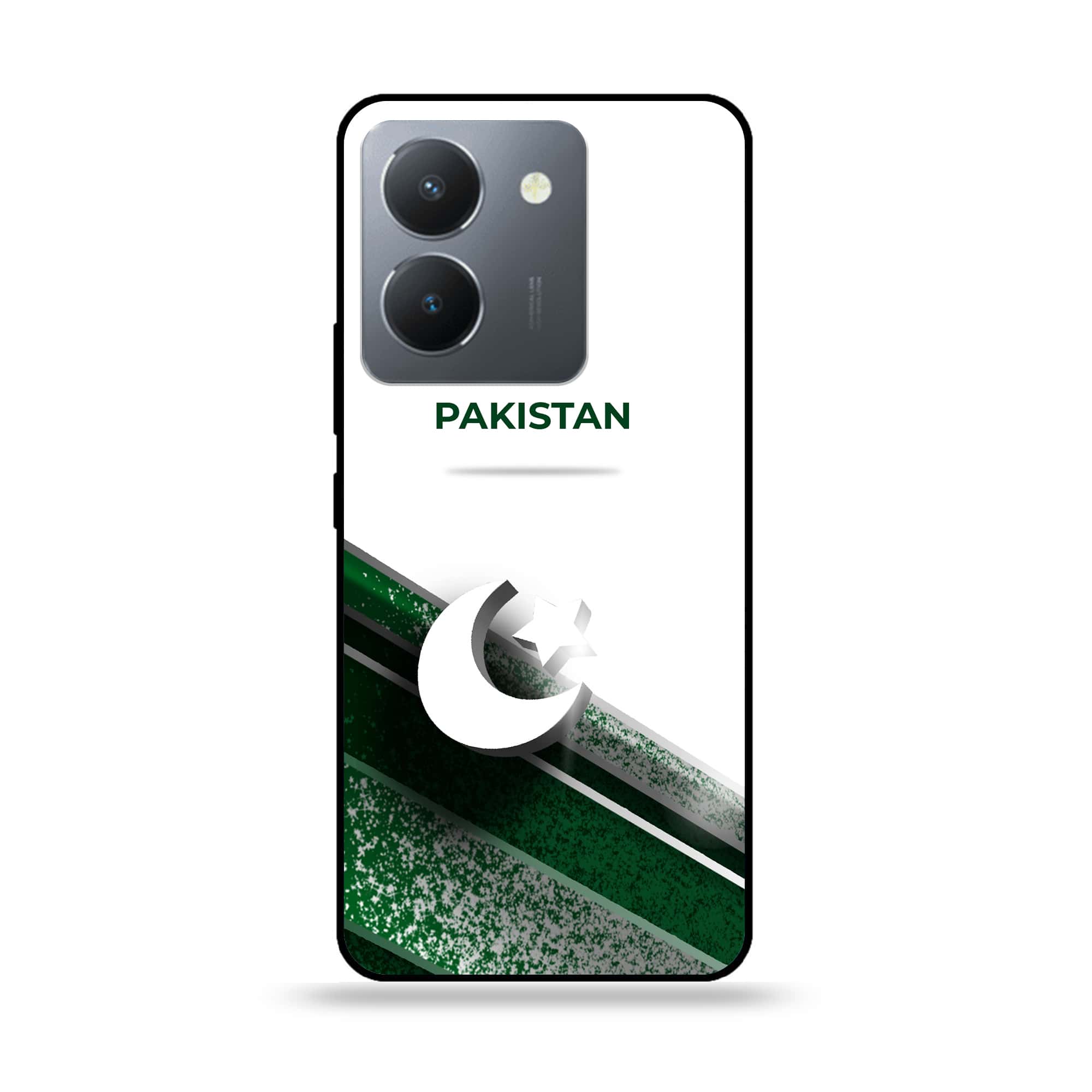 Vivo Y36 - Pakistani Flag Series - Premium Printed Glass soft Bumper shock Proof Case