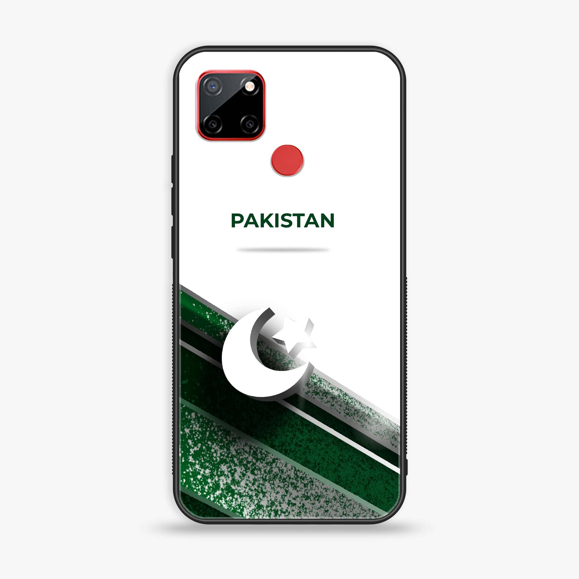 Realme C12 Pakistani Flag Series Premium Printed Glass soft Bumper shock Proof Case