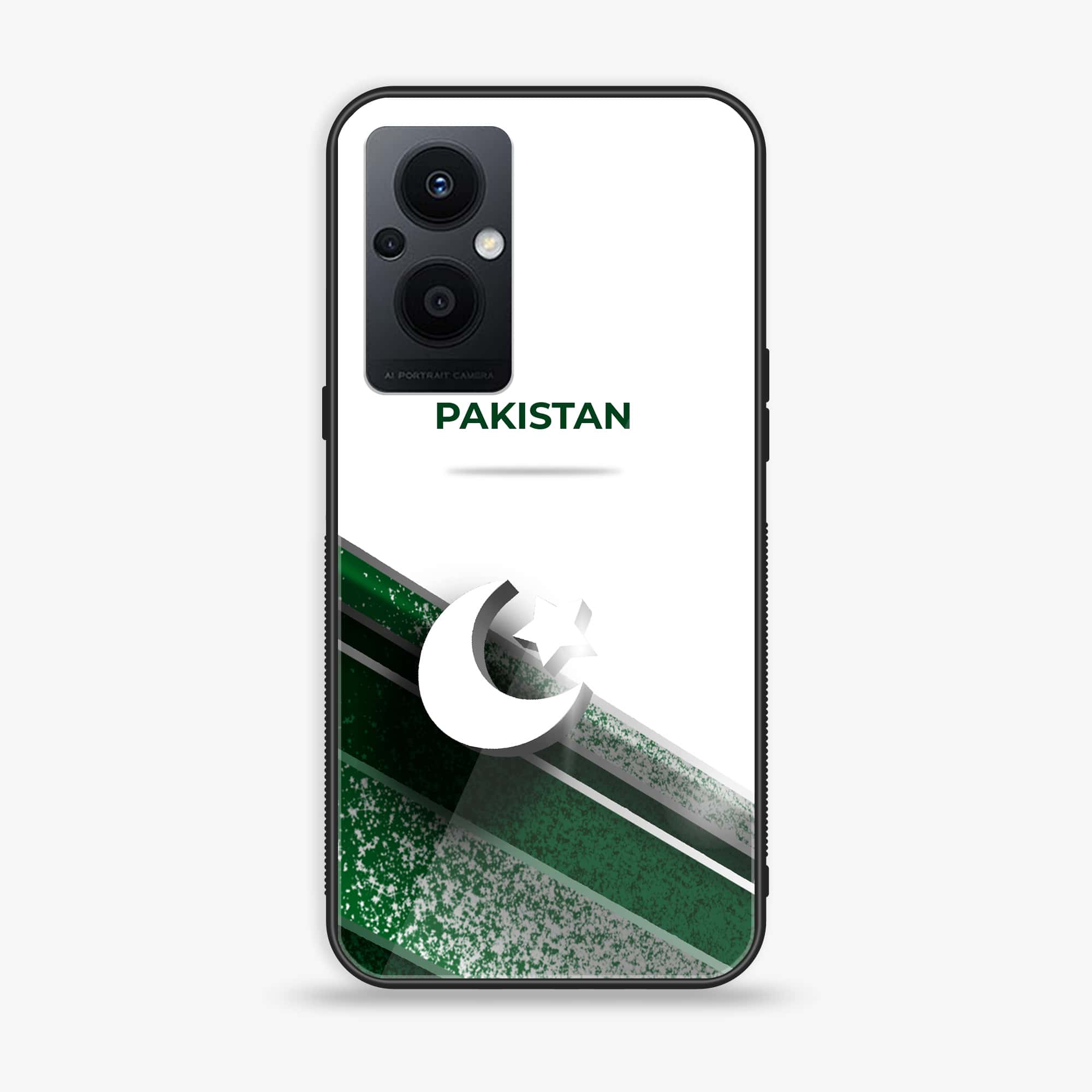Oppo F21 Pro 5G - Pakistani Flag Series - Premium Printed Glass soft Bumper shock Proof Case
