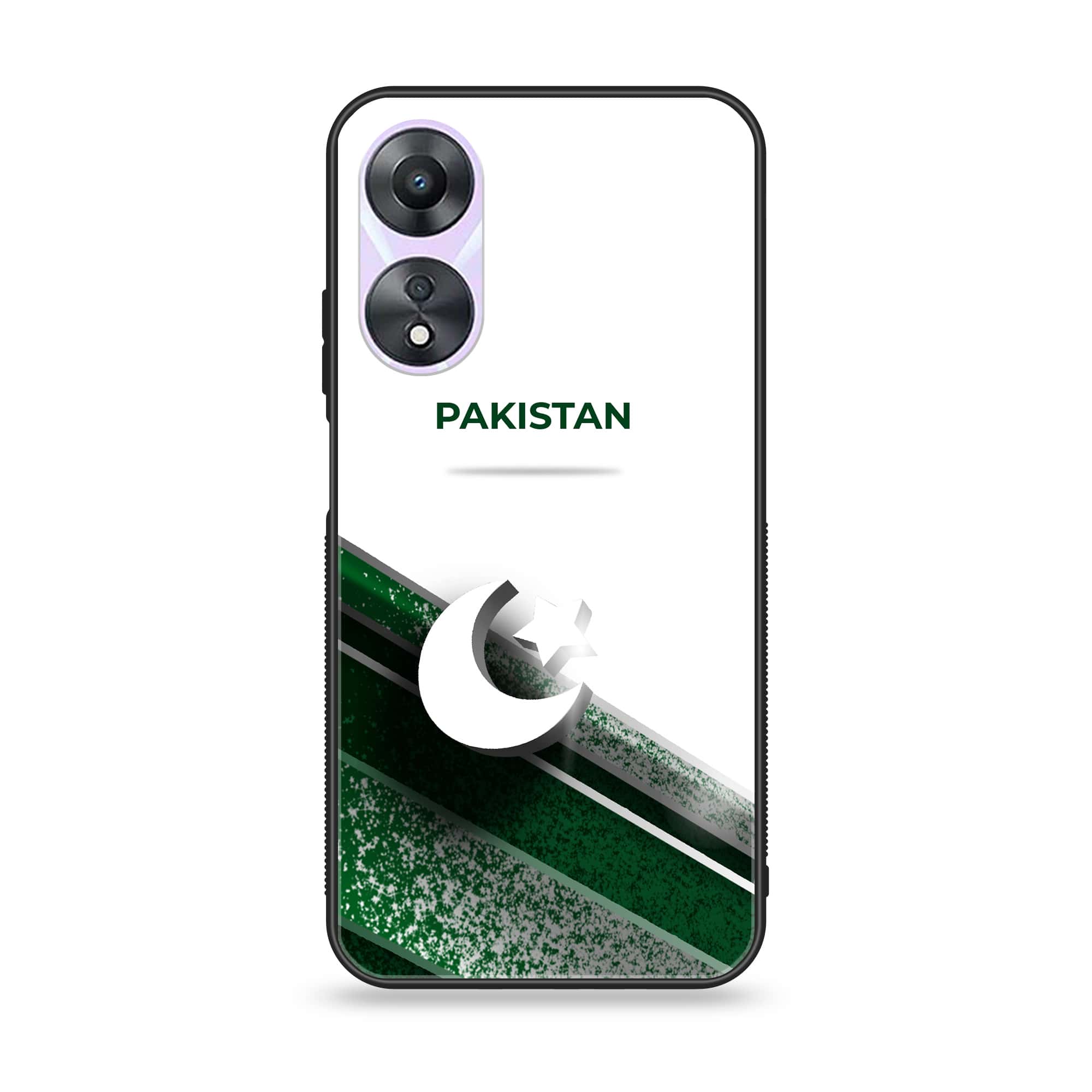 Oppo A58 - Pakistani Flag Series - Premium Printed Glass soft Bumper shock Proof Case