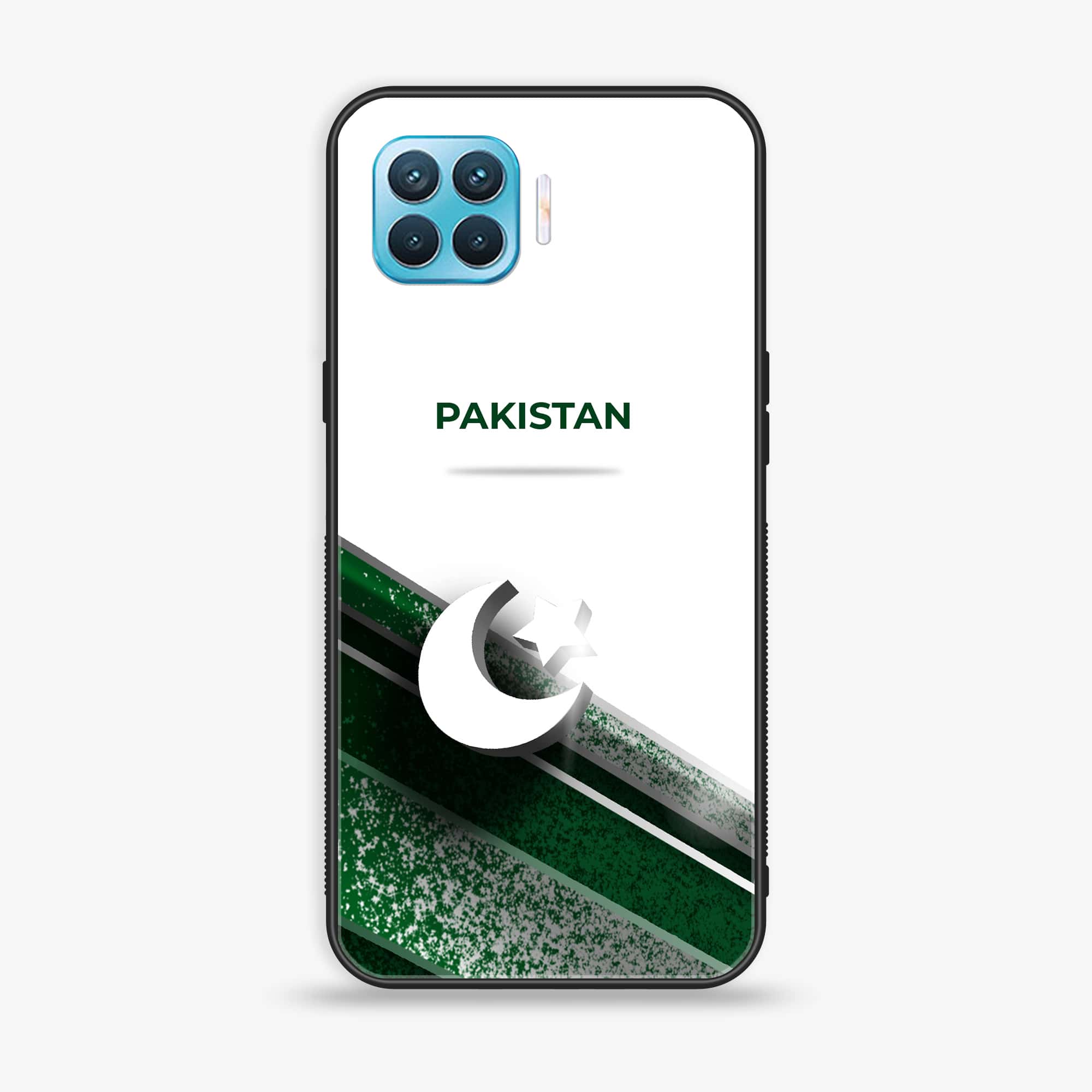 Oppo F17 - Pakistani Flag Series - Premium Printed Glass soft Bumper shock Proof Case