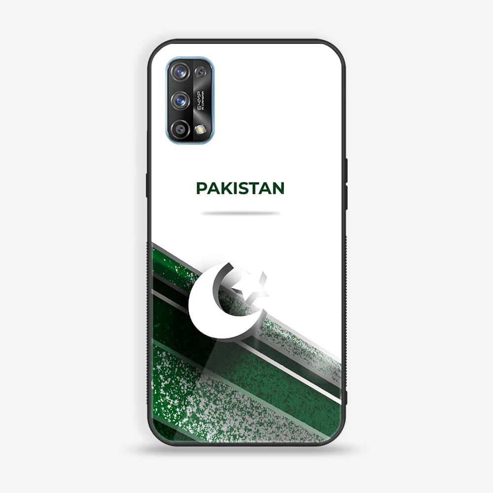 Realme 7 Pro - Pakistani Flag Series - Premium Printed Glass soft Bumper shock Proof Case