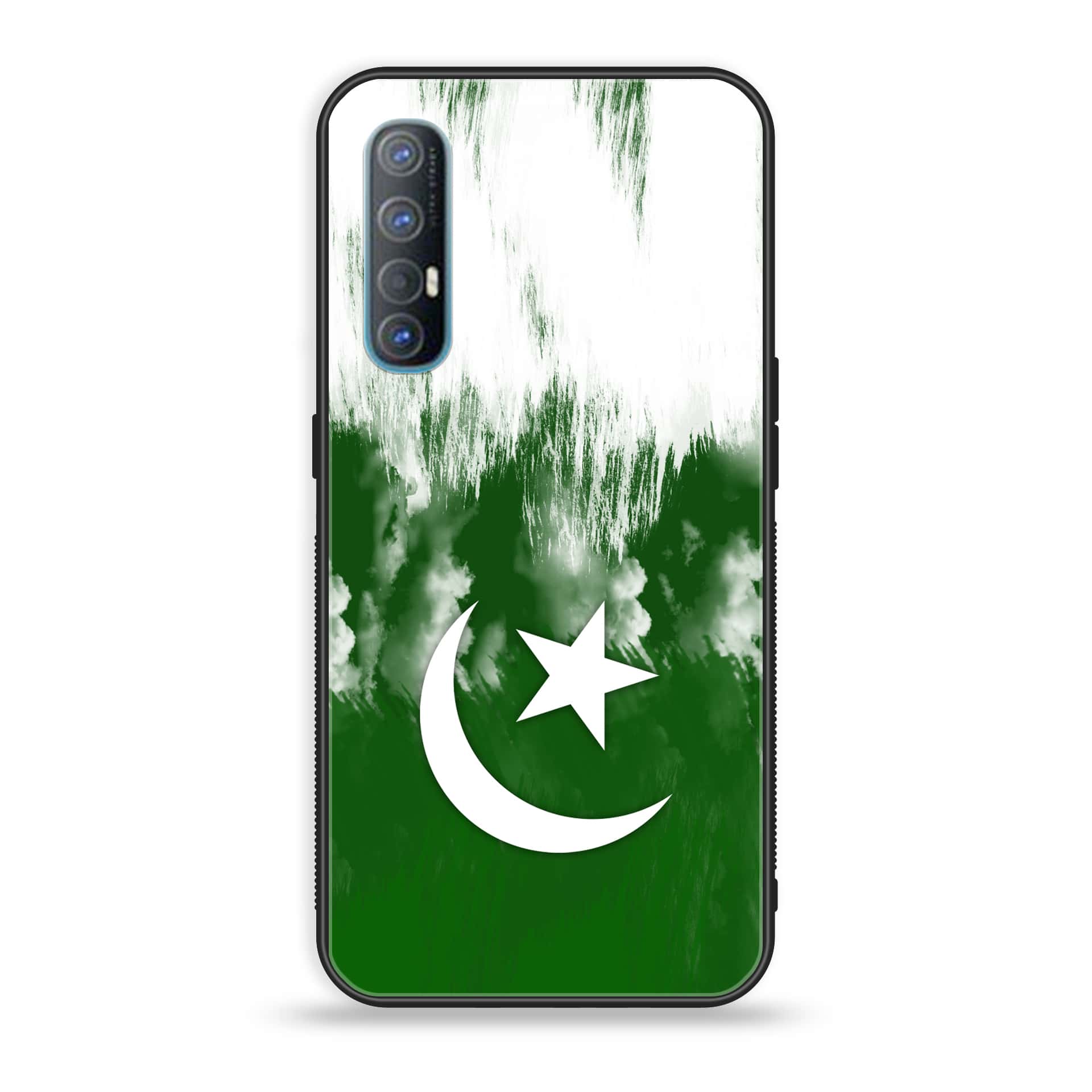 Oppo Find X2 Neo - Pakistani Flag Series - Premium Printed Glass soft Bumper shock Proof Case