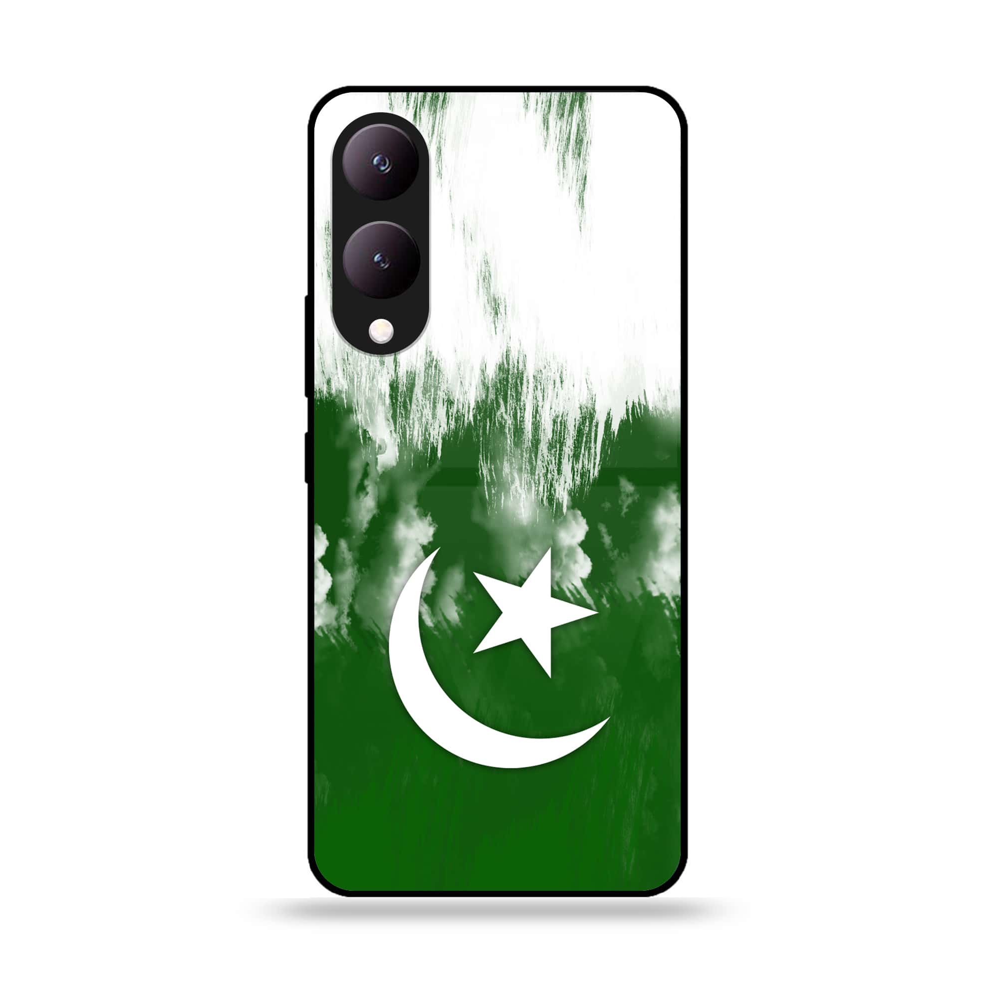 Vivo Y17S - Pakistani Flag Series - Premium Printed Glass soft Bumper shock Proof Case