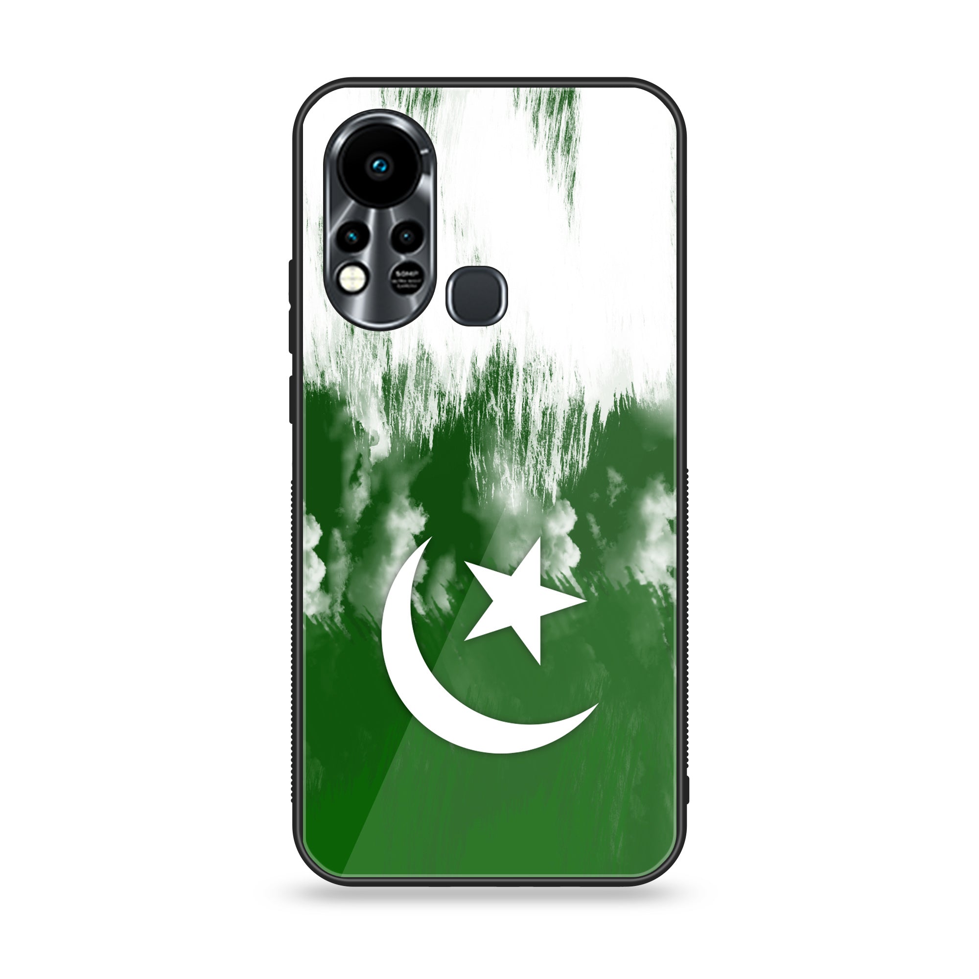 Infinix Hot 11S Pakistani Flag Series Premium Printed Glass soft Bumper shock Proof Case