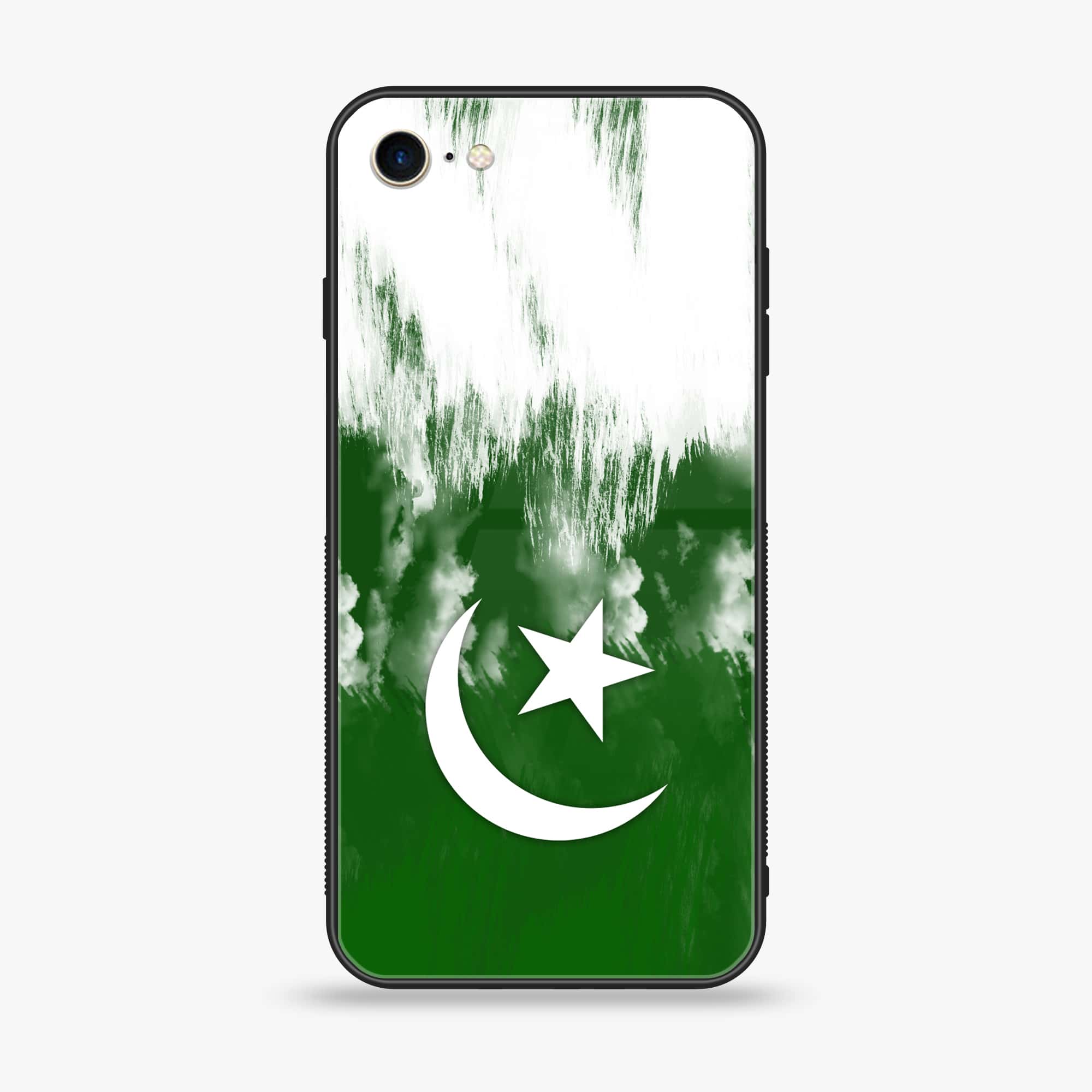IPhone SE 2020 - Pakistani Flag Series - Premium Printed Glass soft Bumper shock Proof Case