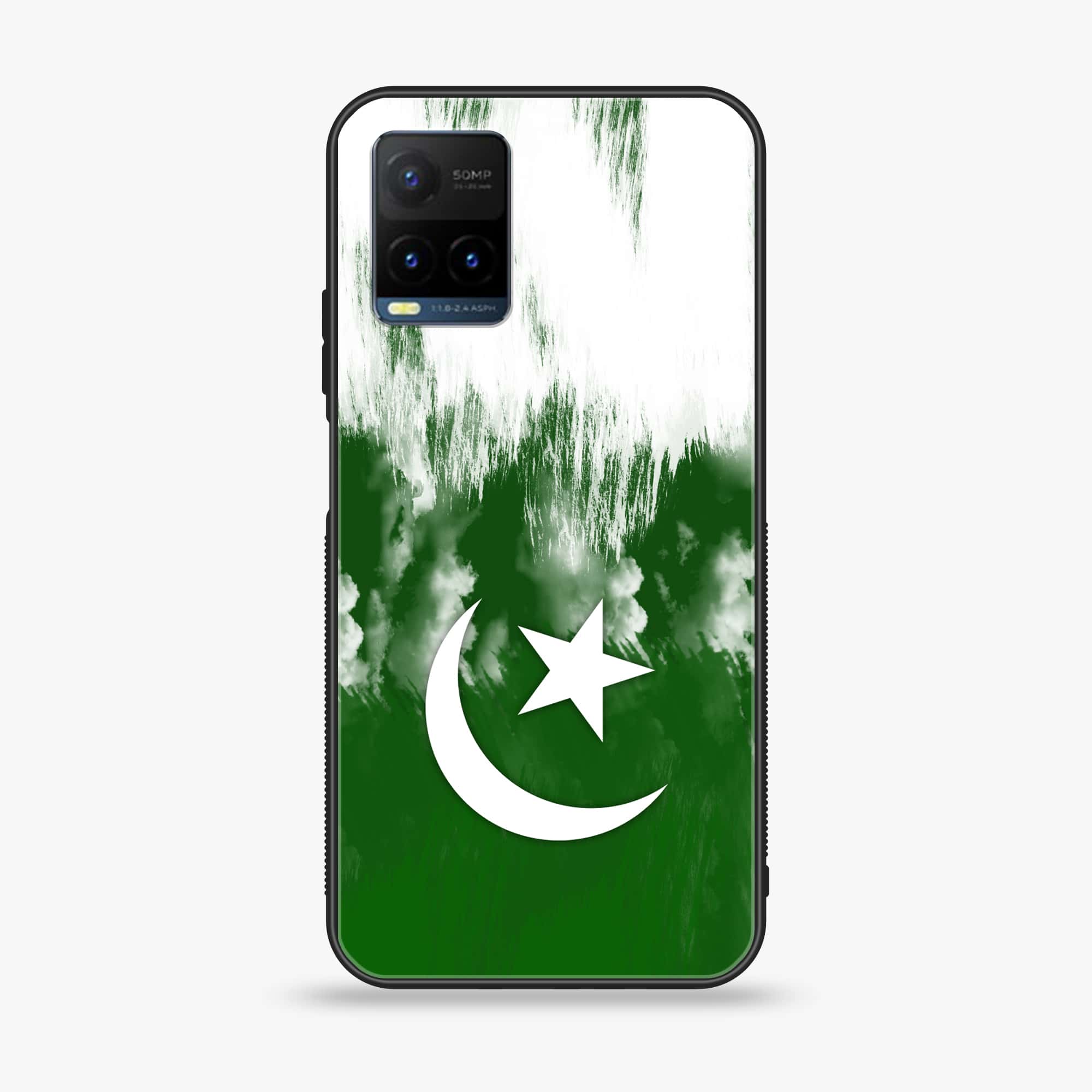 Vivo Y21t - Pakistani Flag Series - Premium Printed Glass soft Bumper shock Proof Case