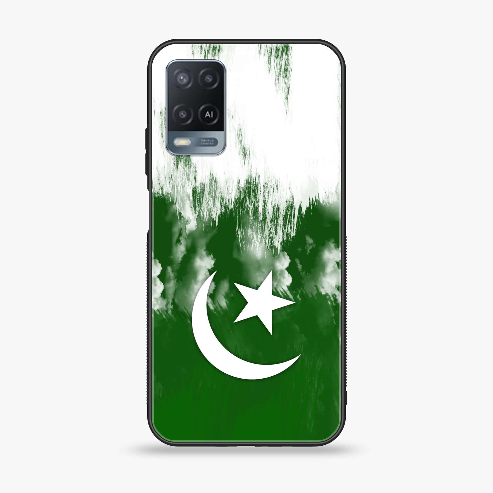 Oppo A54 -Pakistani Flag Series - Premium Printed Glass soft Bumper shock Proof Case