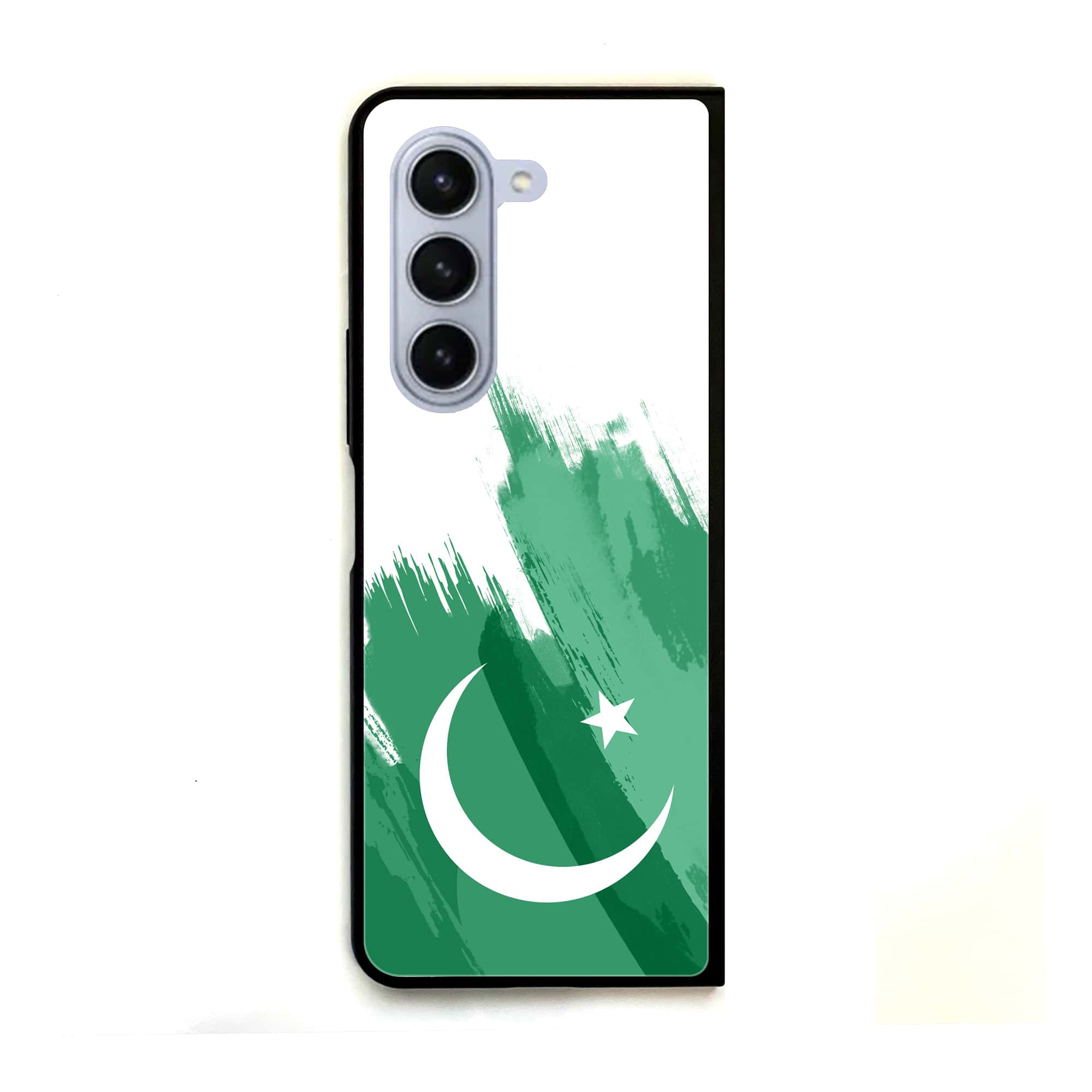 Galaxy Z Fold 5 - Pakistani Flag Series -  Premium Printed Glass soft Bumper shock Proof Case