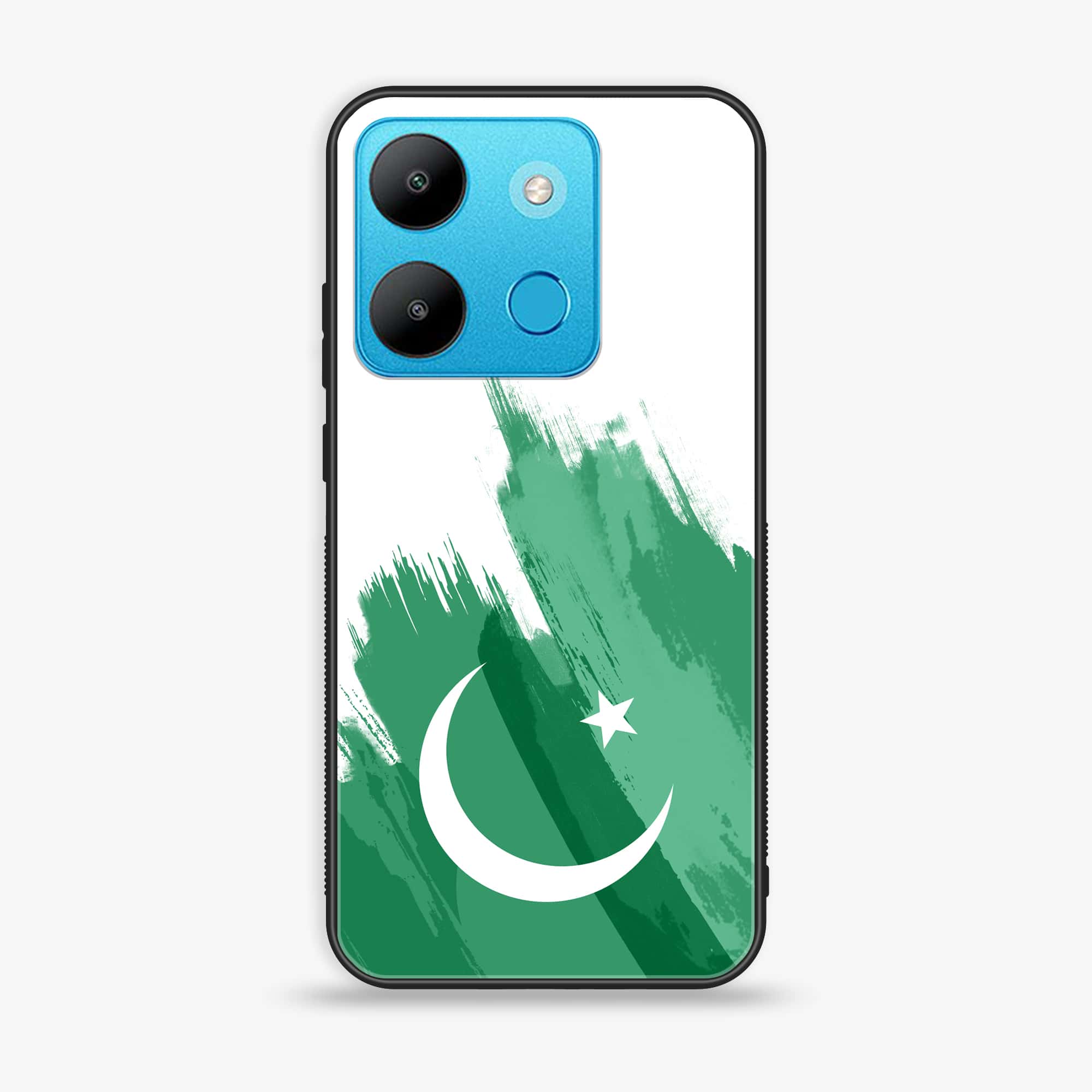 Infinix Smart 7 - Pakistani Flag Series - Premium Printed Glass soft Bumper shock Proof Case