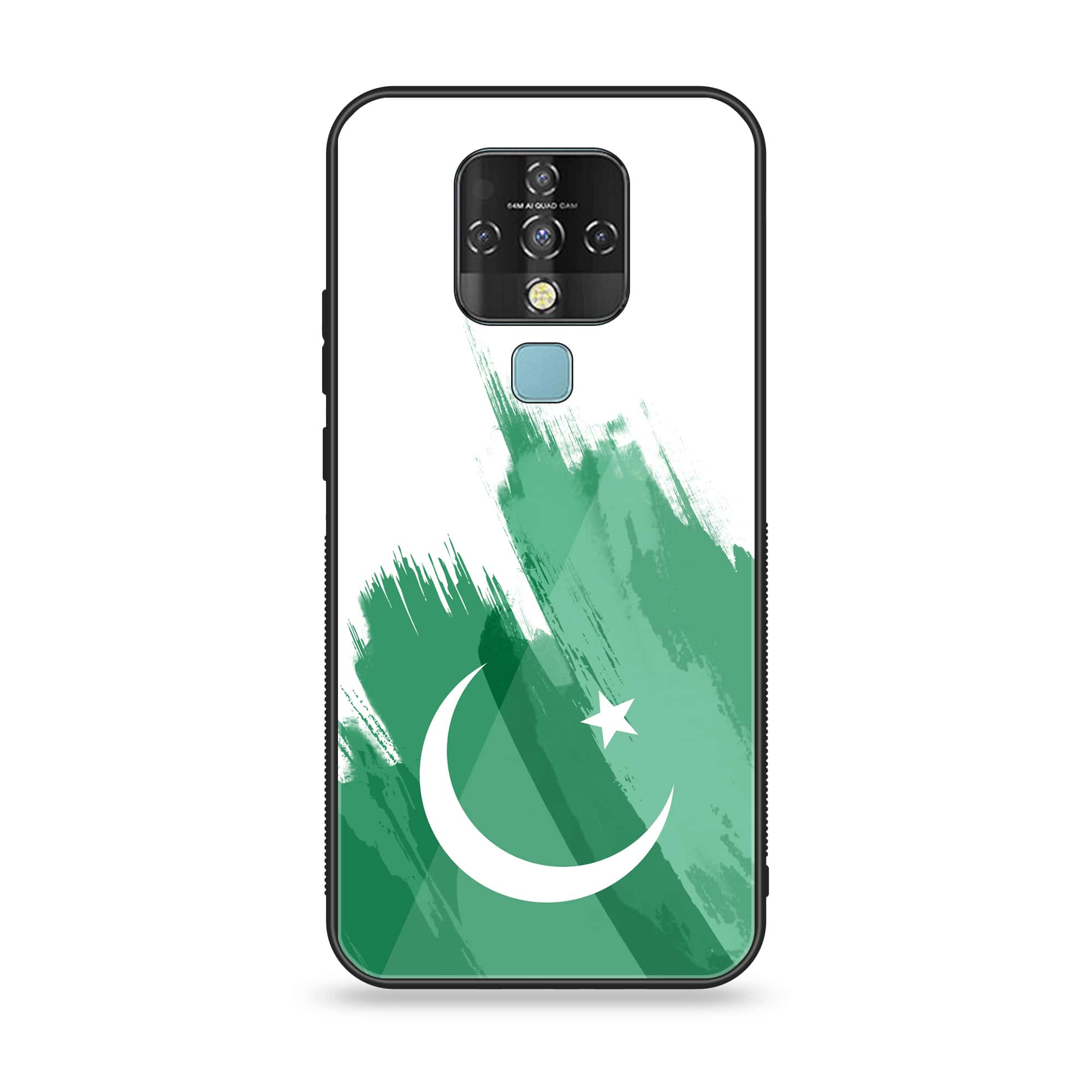 Tecno Camon 16 - Pakistani Flag Series - Premium Printed Glass soft Bumper shock Proof Case
