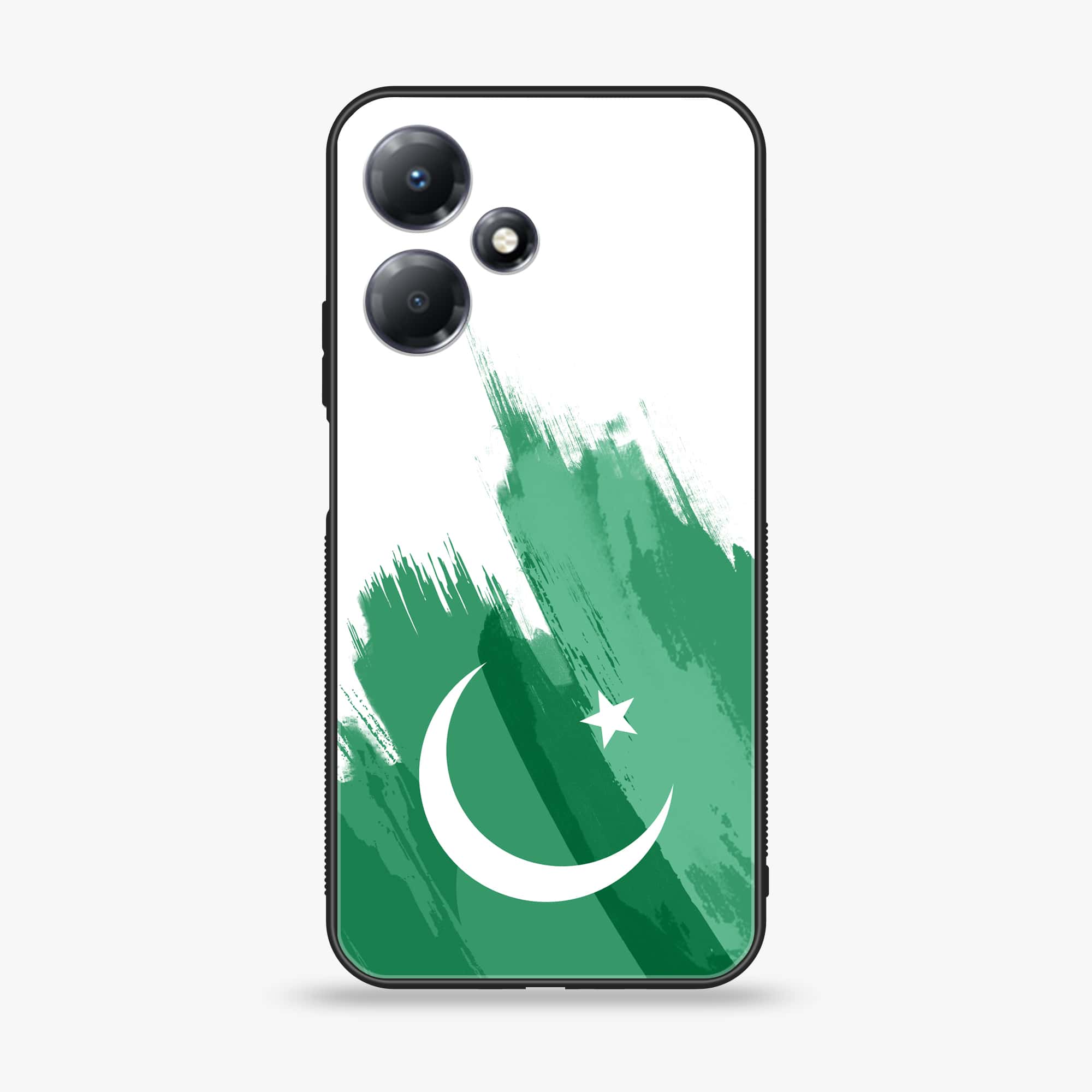 Infinix Hot 30 Play - Pakistani Flag Series - Premium Printed Glass soft Bumper shock Proof Case
