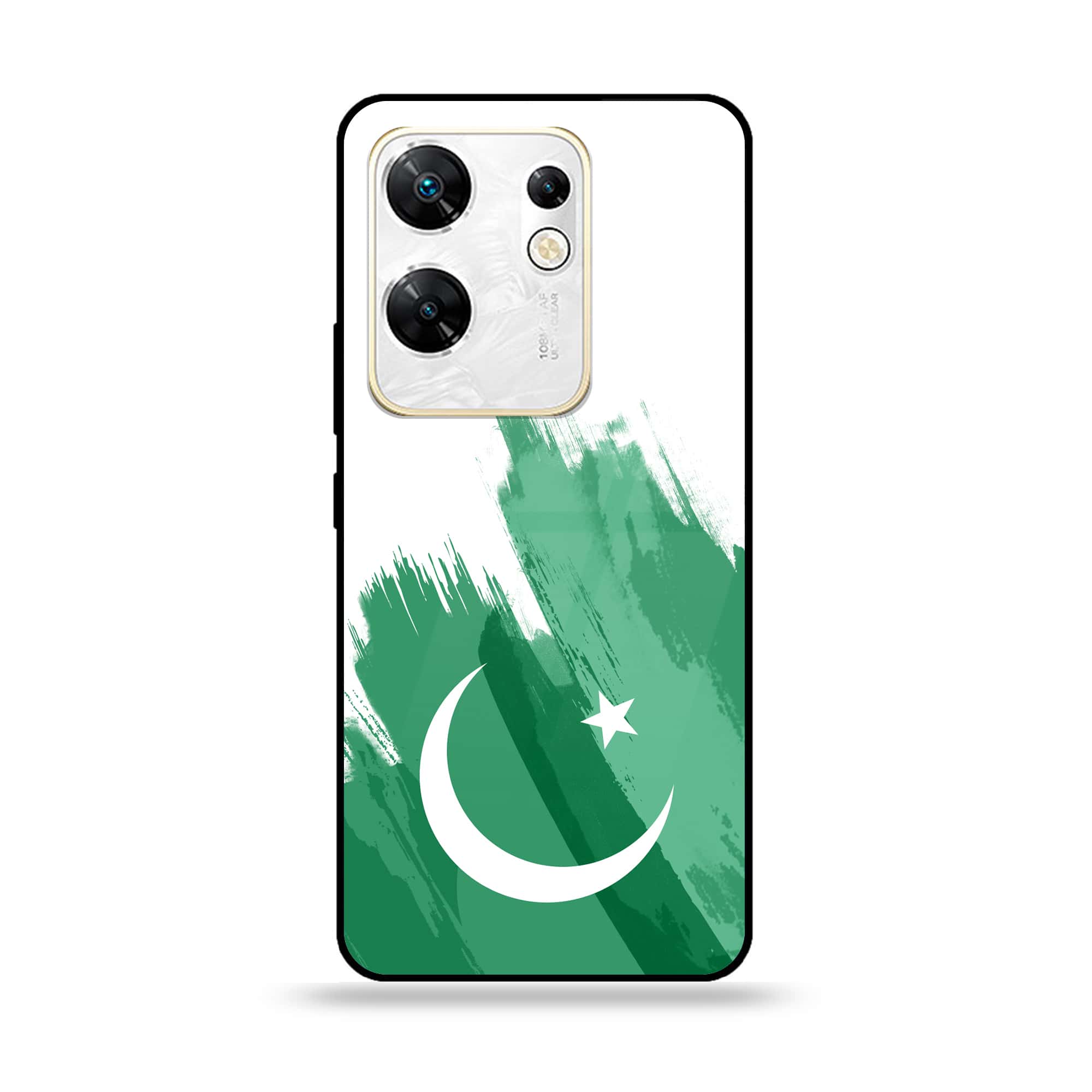 Infinix Zero 30 4G - Pakistani Flag Series - Premium Printed Glass soft Bumper shock Proof Case