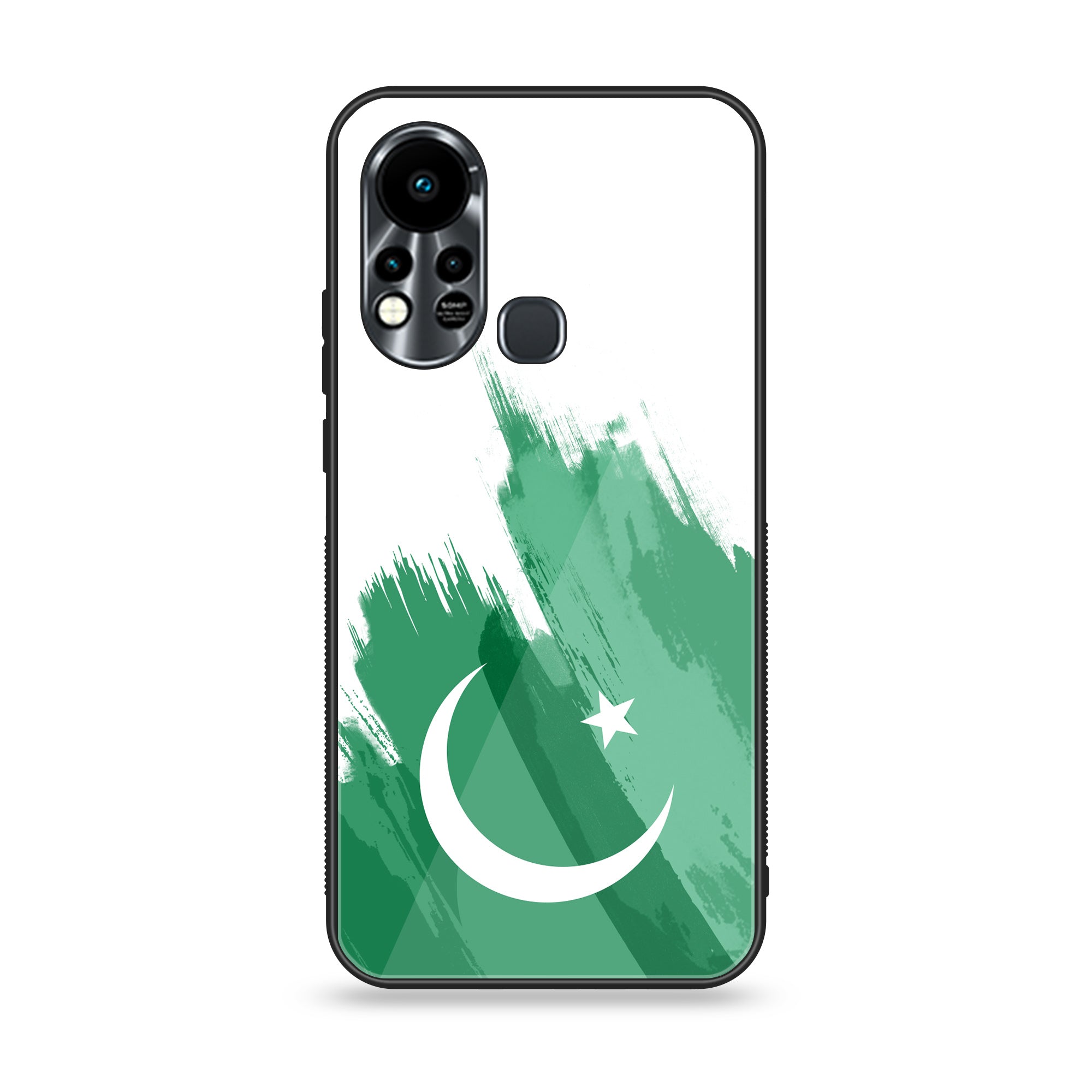 Infinix Hot 11S Pakistani Flag Series Premium Printed Glass soft Bumper shock Proof Case
