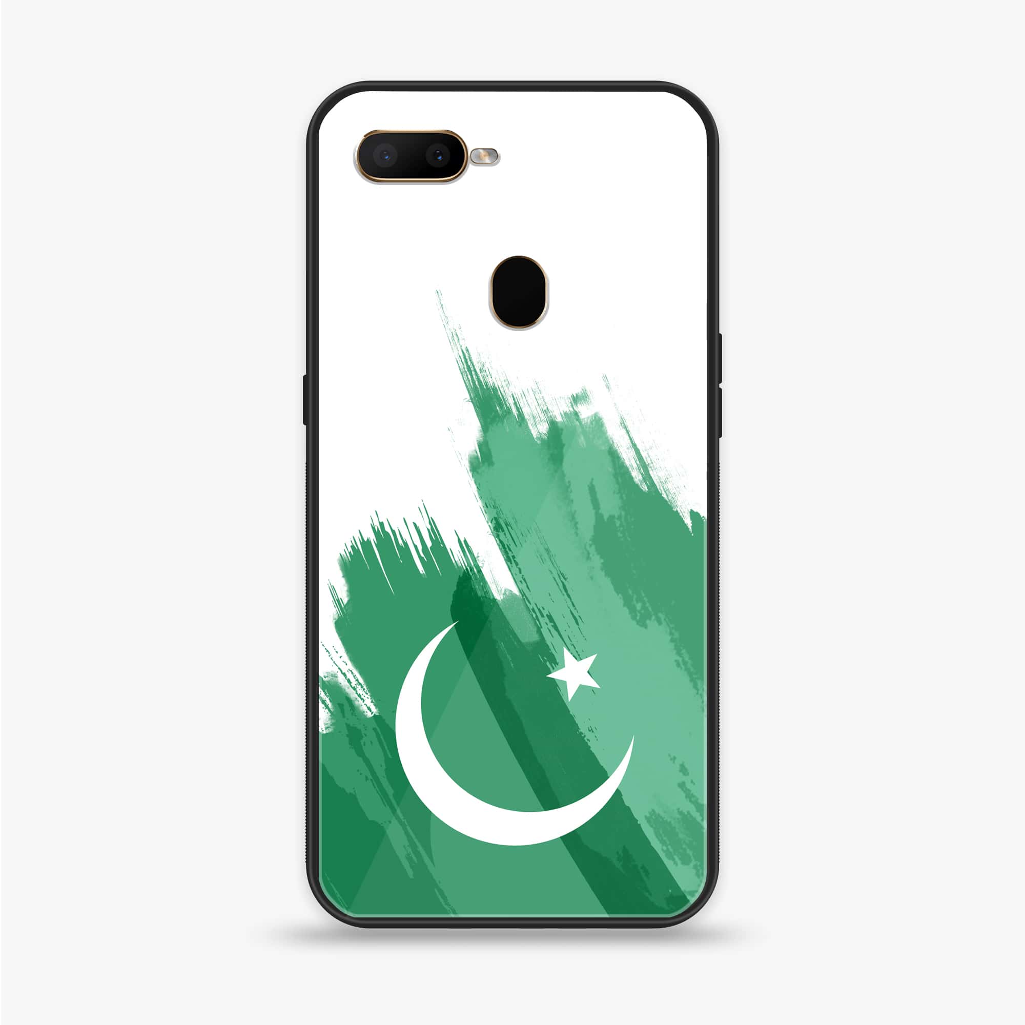 Oppo F9 - Pakistani Flag Series - Premium Printed Glass soft Bumper shock Proof Case