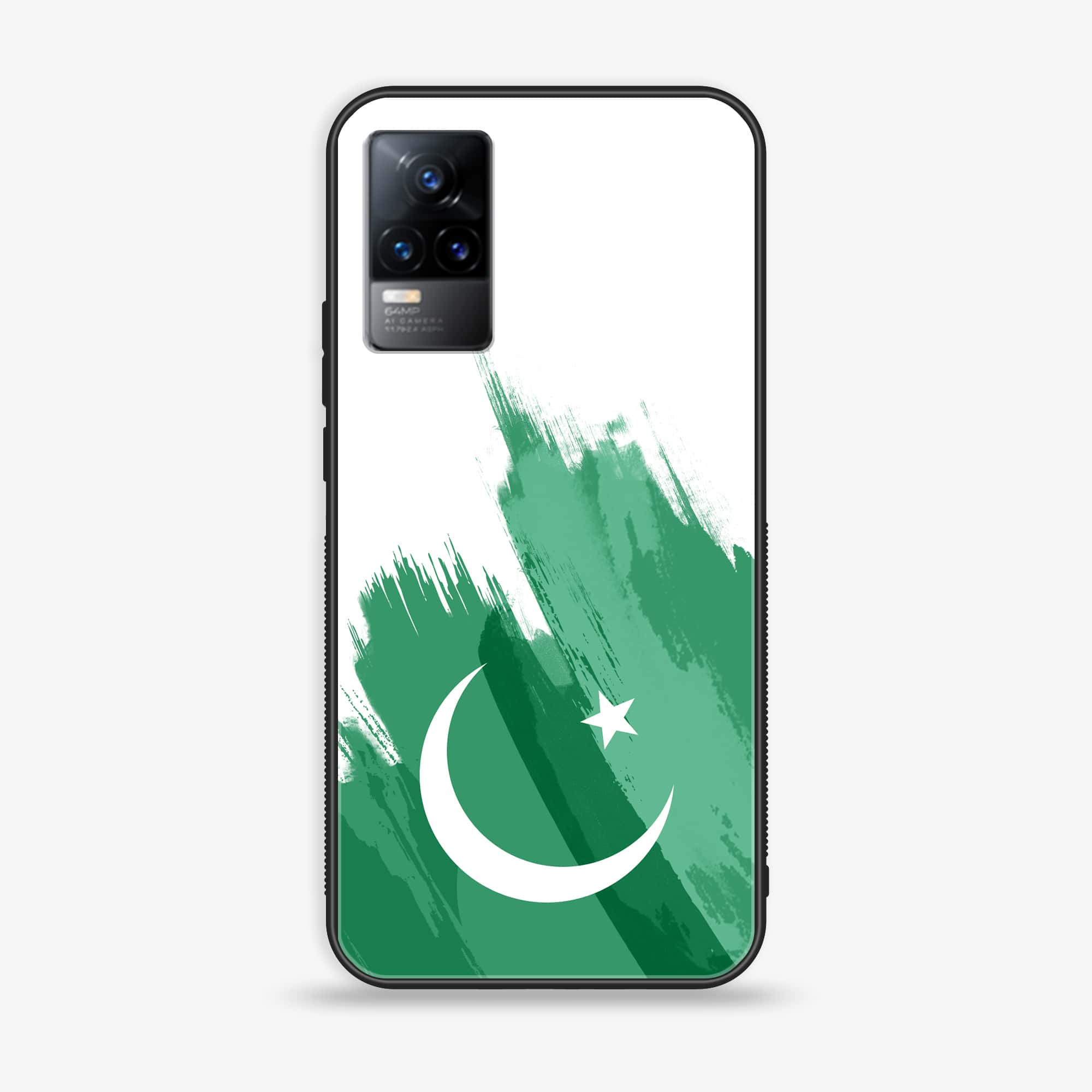 Vivo Y73 2021 - Pakistani Flag Series - Premium Printed Glass soft Bumper shock Proof Case