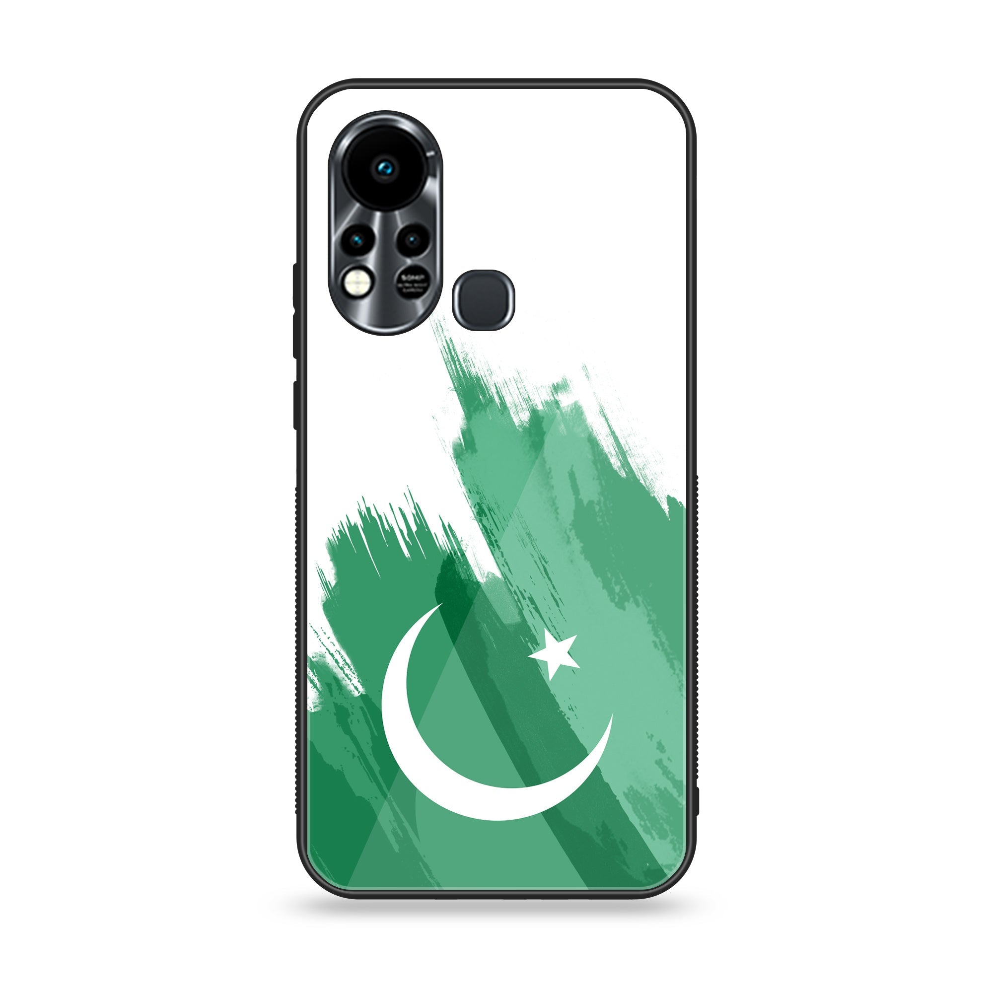 Infinix Hot 11S NFC Pakistani Flag Series Premium Printed Glass soft Bumper shock Proof Case