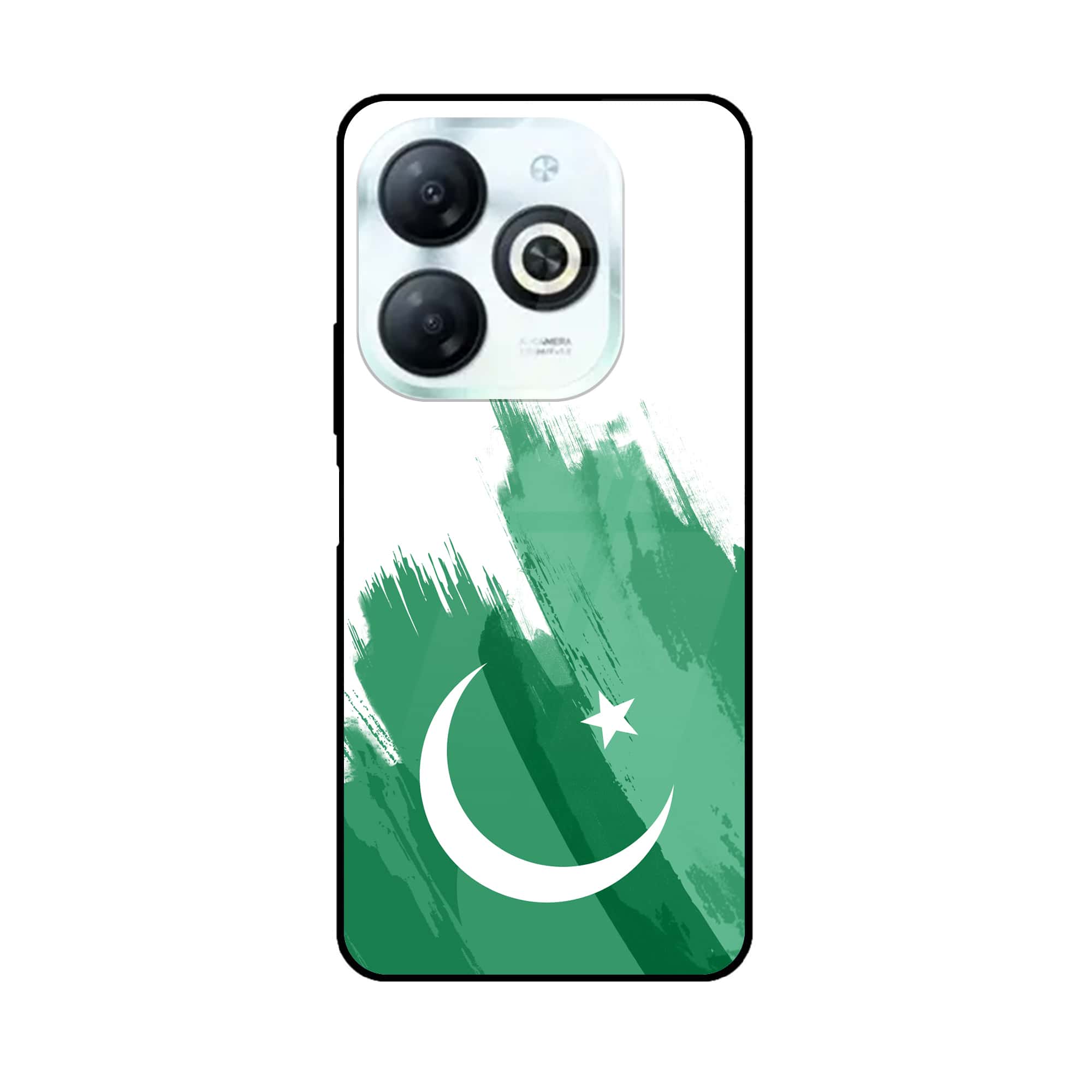 Tecno Pop 8 - Pakistani Flag Series - Premium Printed Glass soft Bumper shock Proof Case