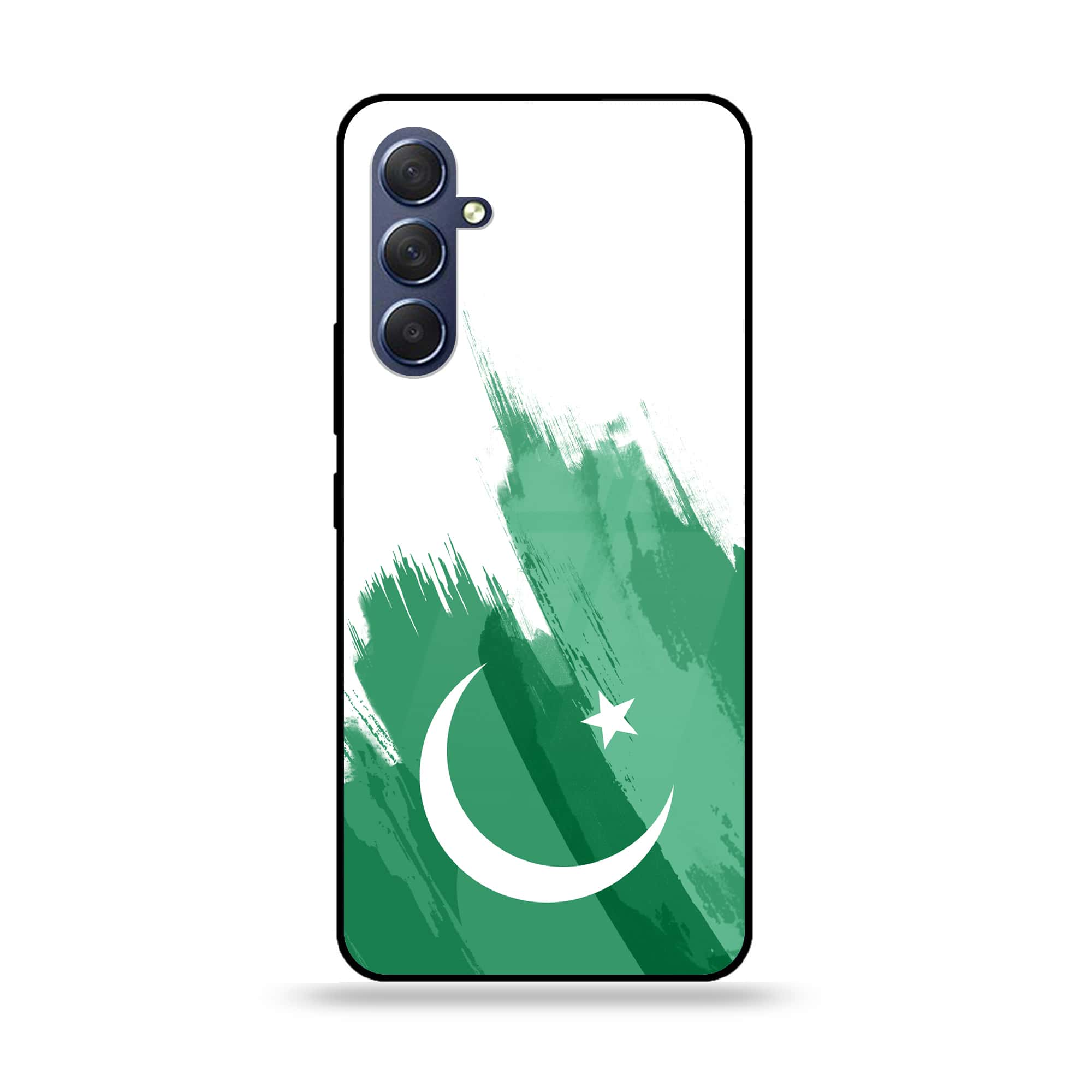 Samsung Galaxy M54 - Pakistani Flag Series- Premium Printed Glass soft Bumper shock Proof Case