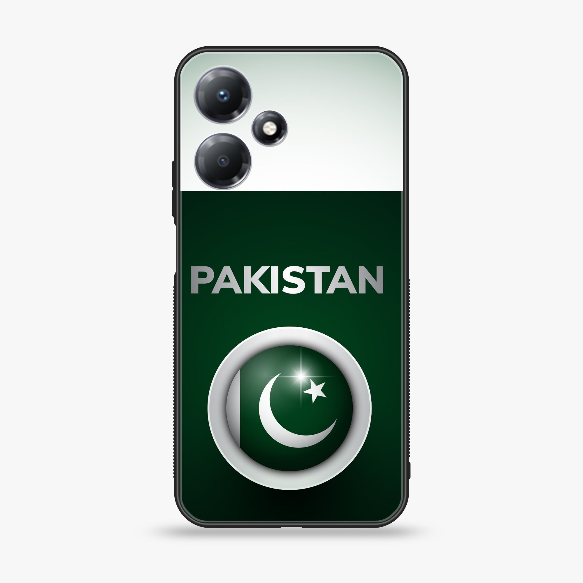 Infinix Hot 30i - Pakistani Flag Series - Premium Printed Glass soft Bumper shock Proof Case