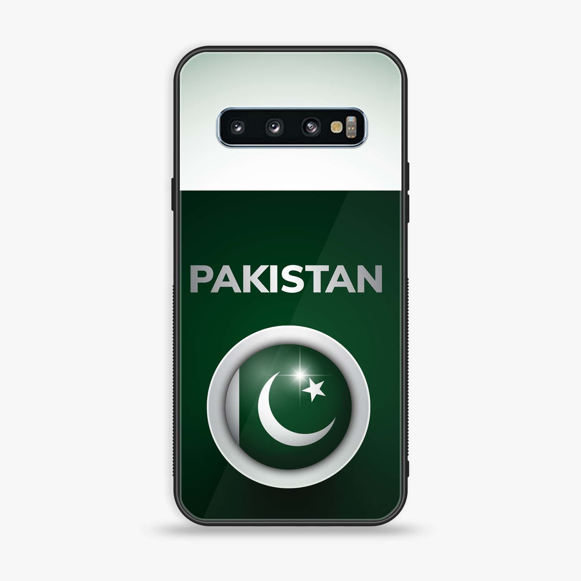 Samsung Galaxy S10 - Pakistani Flag Series - Premium Printed Glass soft Bumper shock Proof Case
