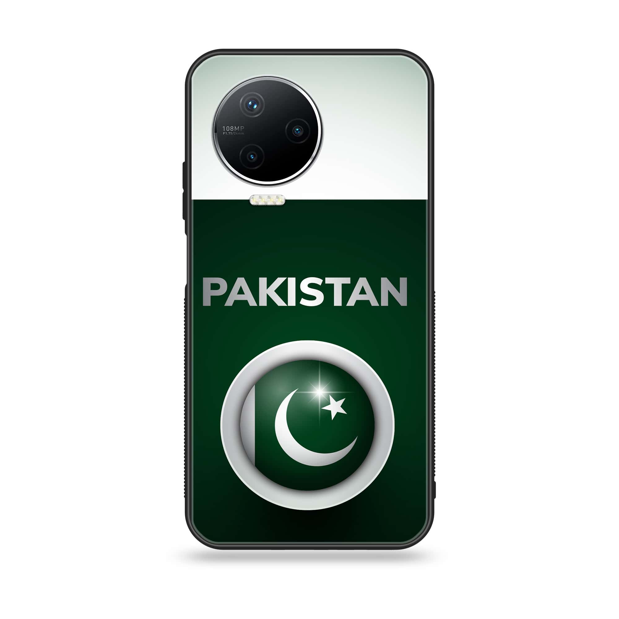 Infinix Note 12 Pro - Pakistani Flag Series - Premium Printed Glass soft Bumper shock Proof Case