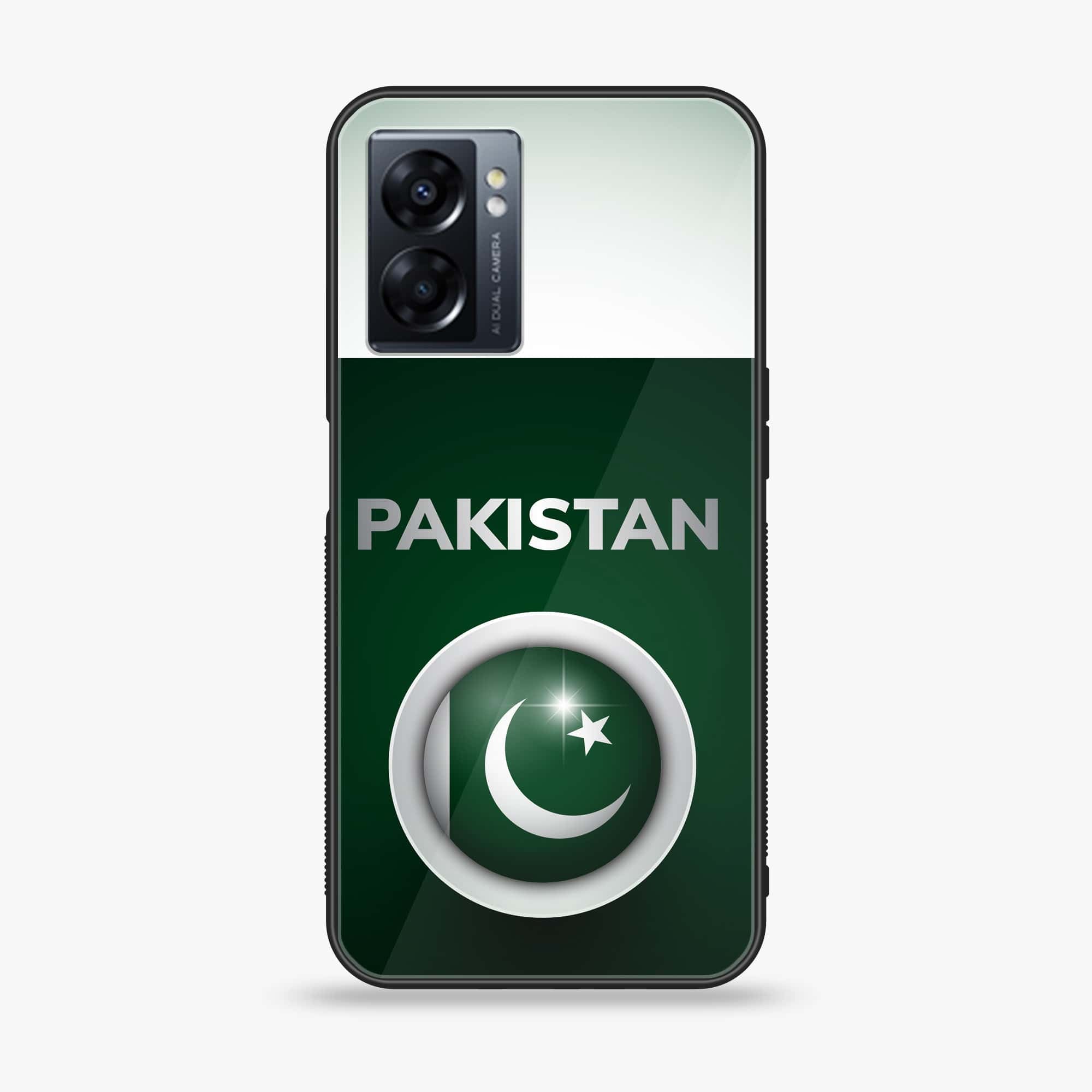 Oppo A57 2022 - Pakistani Flag Series - Premium Printed Glass soft Bumper shock Proof Case