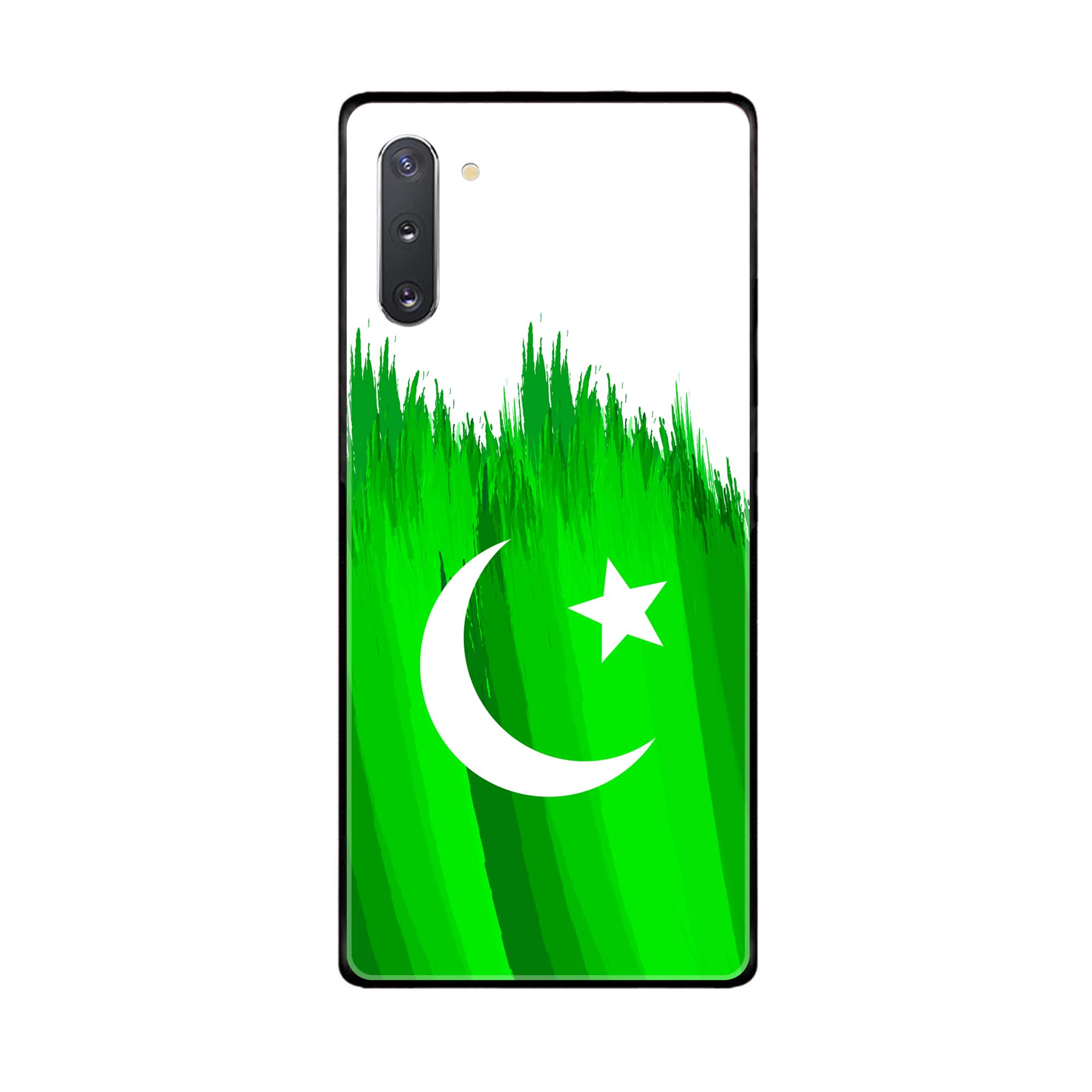 Samsung Galaxy Note 10 5G Pakistani Flag Series Premium Printed Glass soft Bumper shock Proof Case
