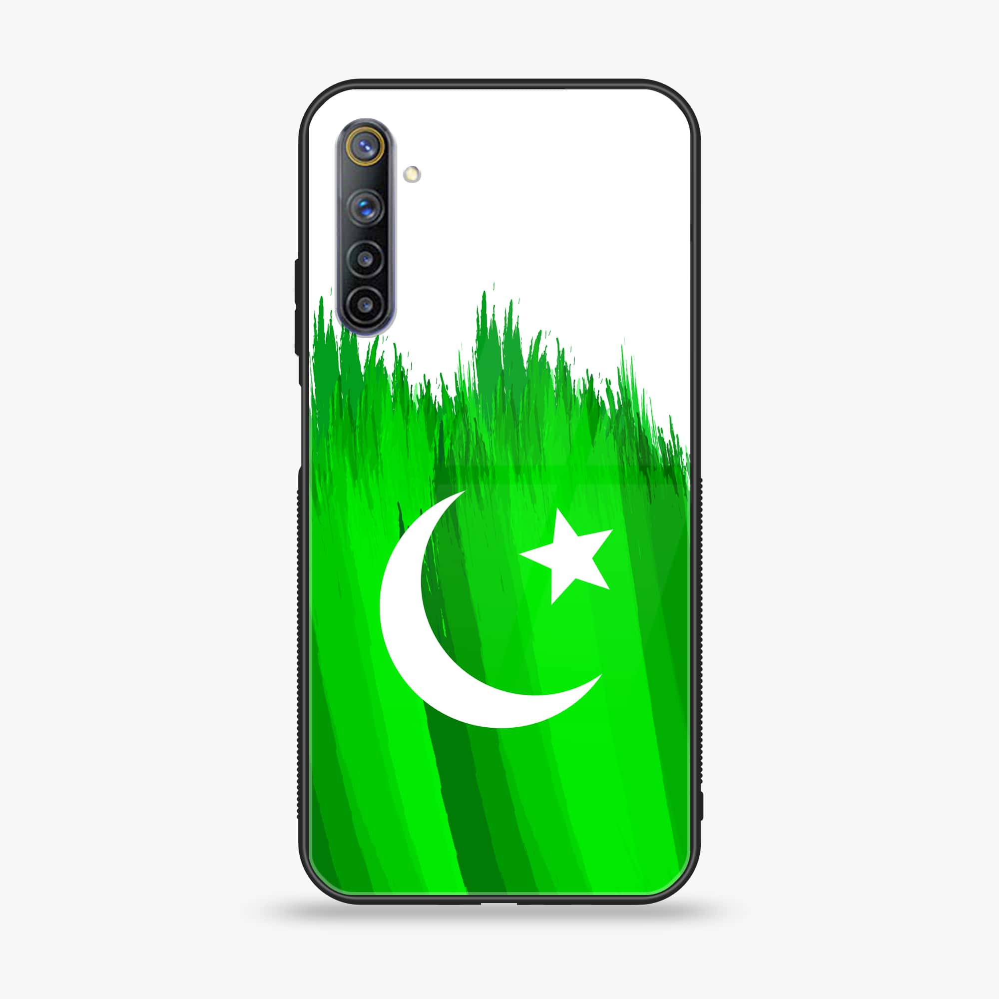 Realme 6 Pakistani Flag Series Premium Printed Glass soft Bumper shock Proof Case