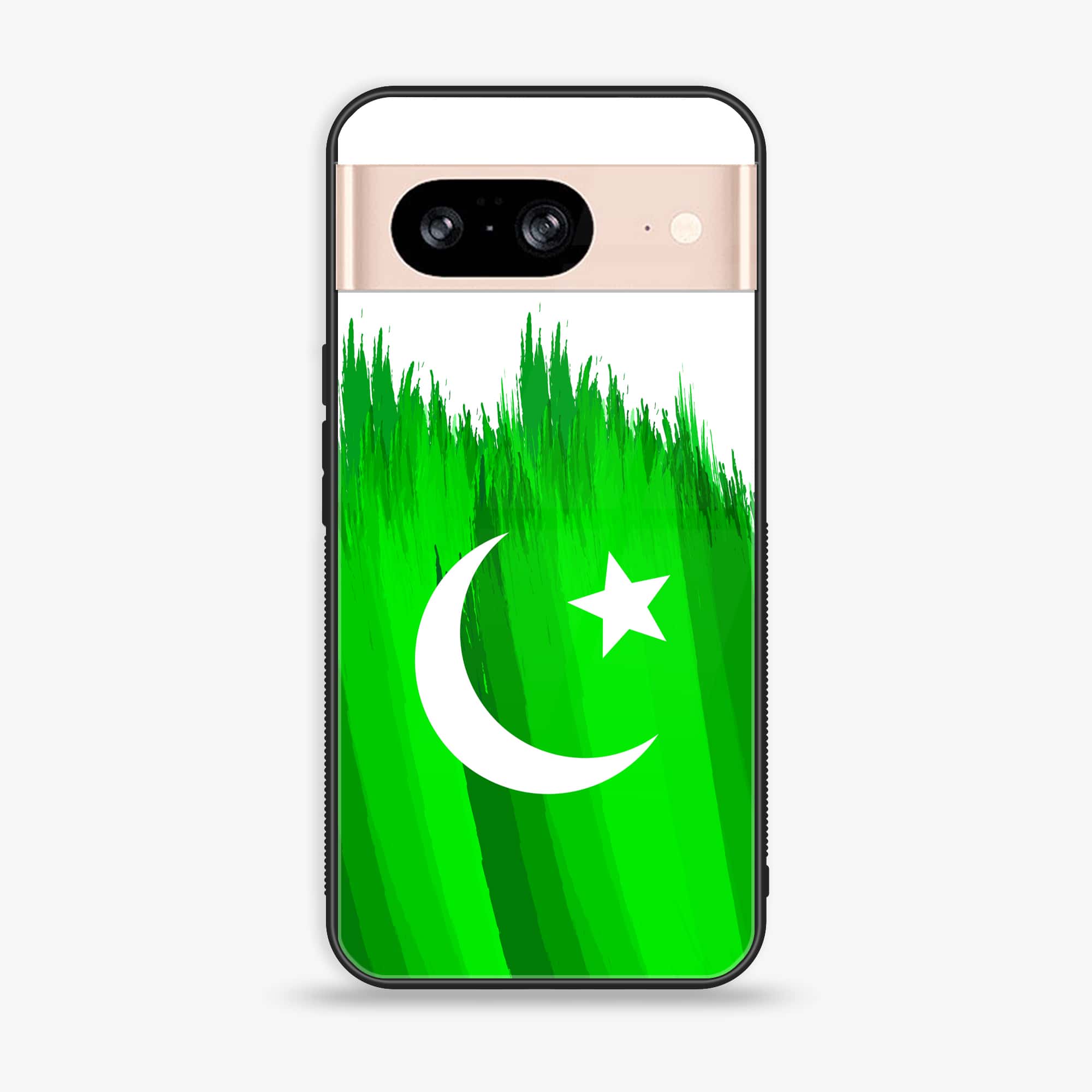 Google Pixel 8 - Pakistani Flag Series - Premium Printed Glass soft Bumper shock Proof Case