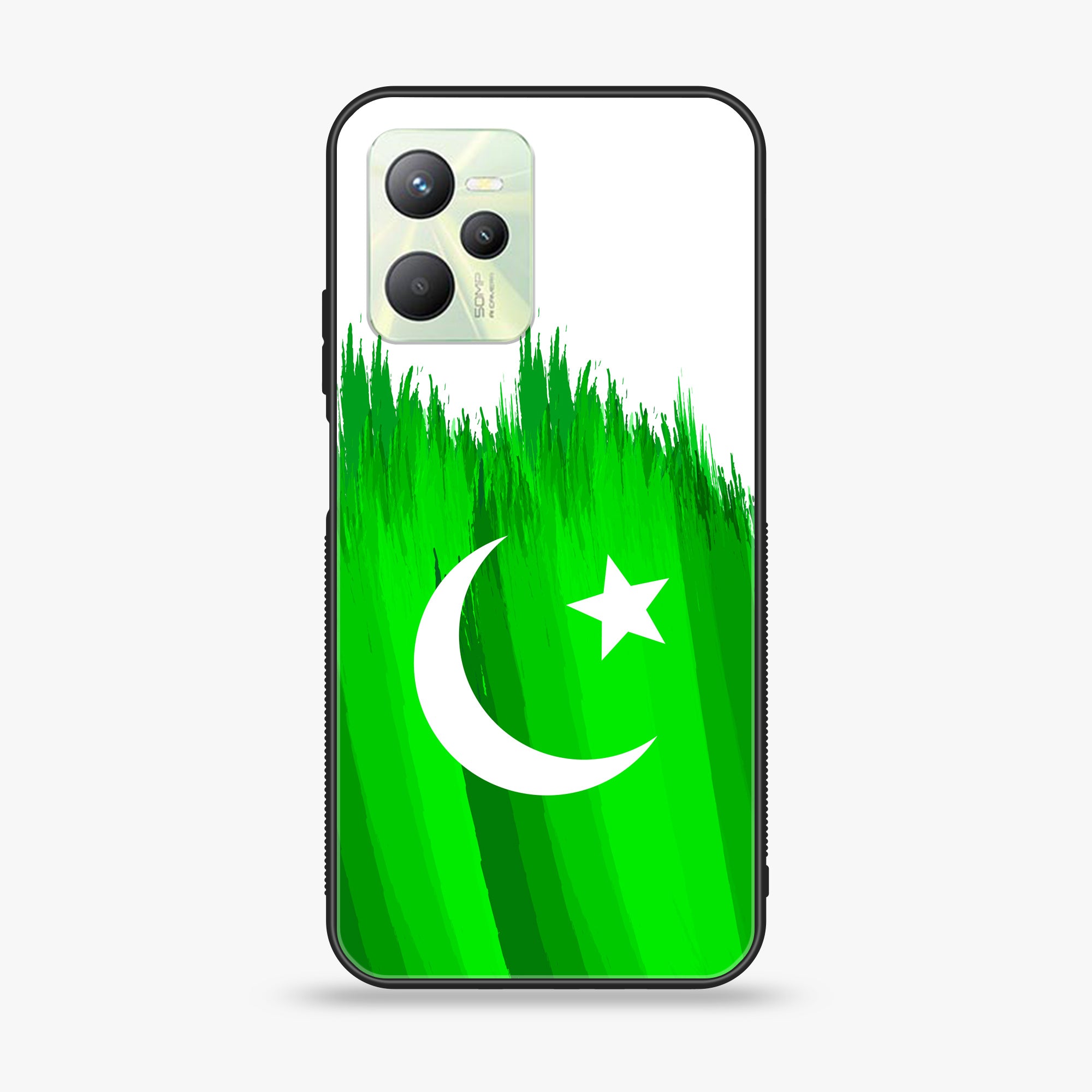 Realme C35 - Pakistani Flag Series - Premium Printed Glass soft Bumper shock Proof Case