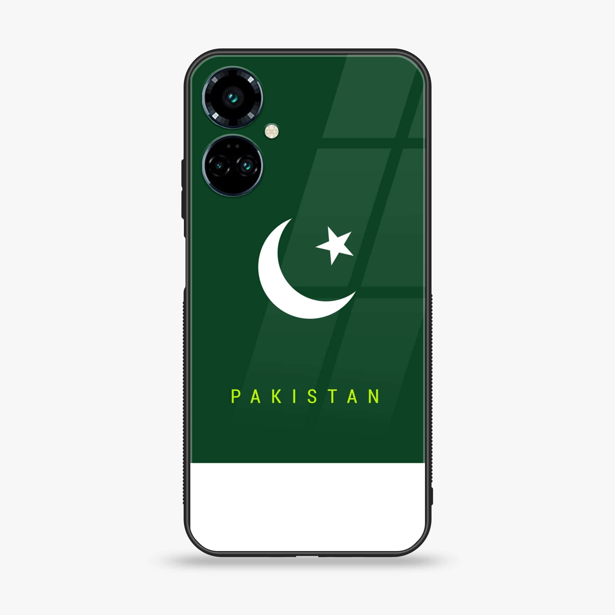 Tecno Camon 19 Pro Pakistani Flag Series Premium Printed Glass soft Bumper shock Proof Case