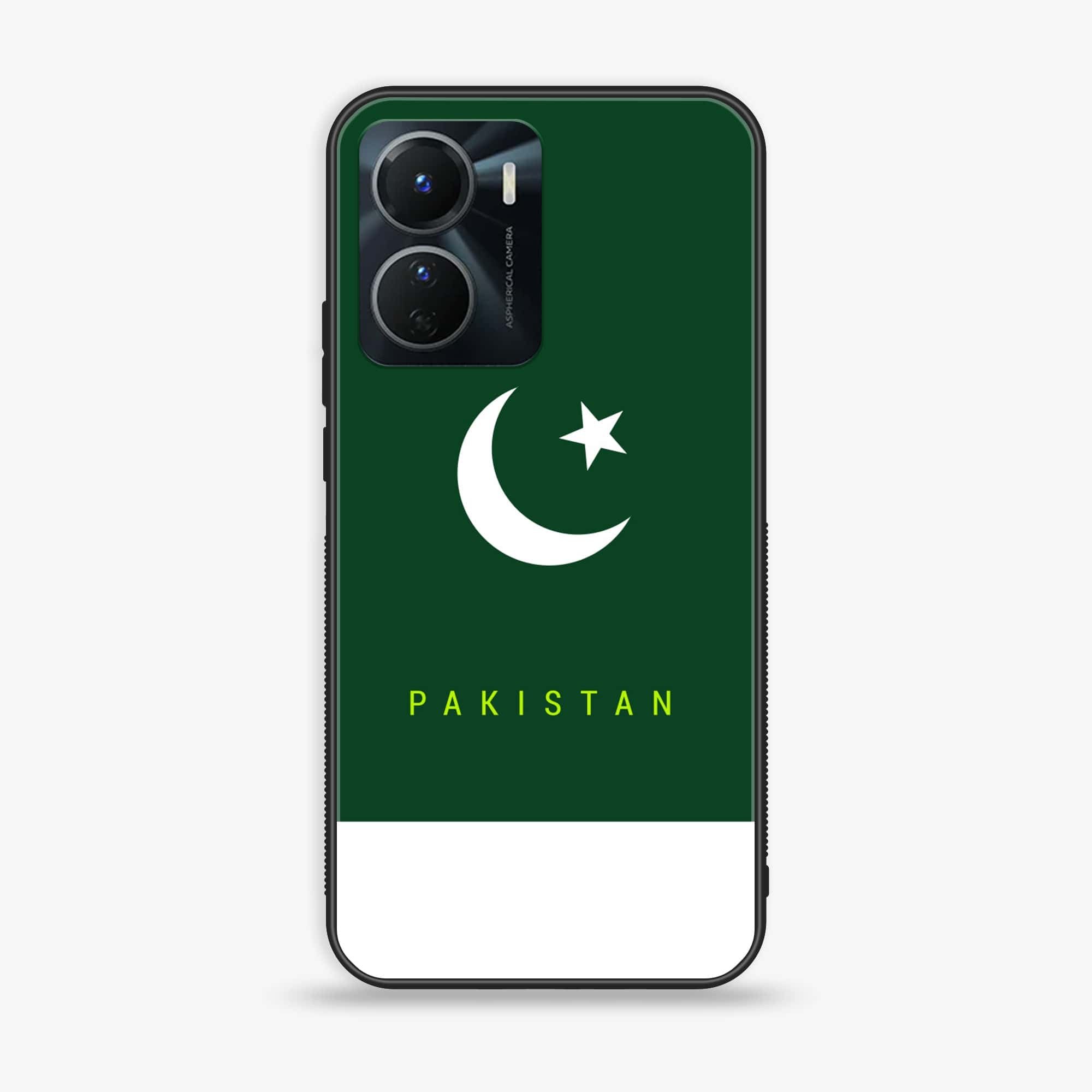 Vivo Y16 - Pakistani Flag Series - Premium Printed Glass soft Bumper shock Proof Case