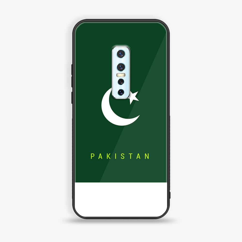 VIVO V17 PRO - Pakistani Flag Series - Premium Printed Glass soft Bumper shock Proof Case
