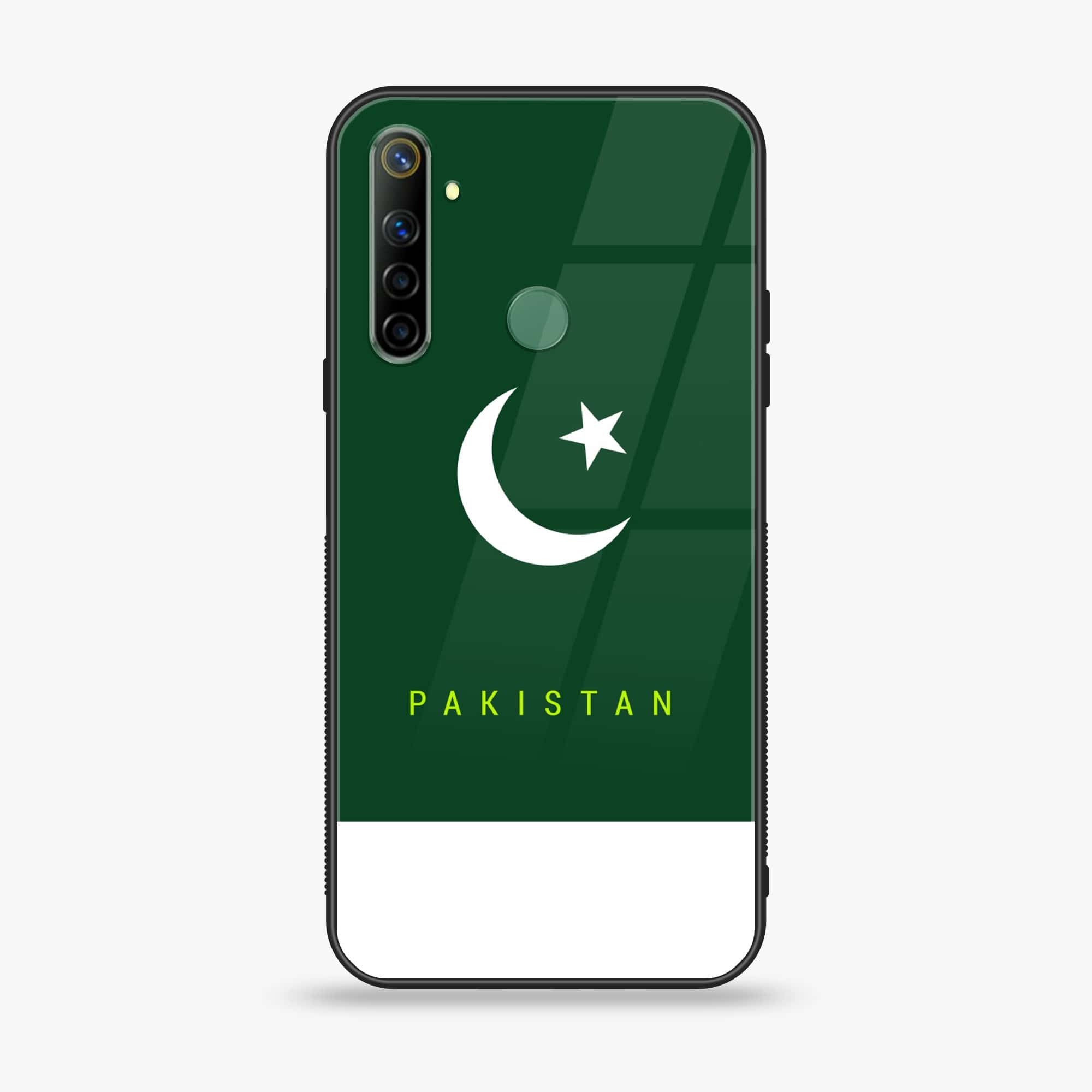 Realme 5 Pakistani Flag Series Premium Printed Glass soft Bumper shock Proof Case