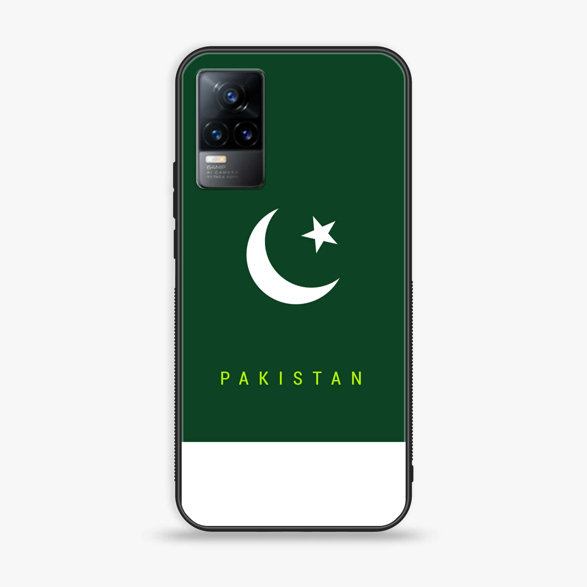 Vivo Y73 2021 - Pakistani Flag Series - Premium Printed Glass soft Bumper shock Proof Case