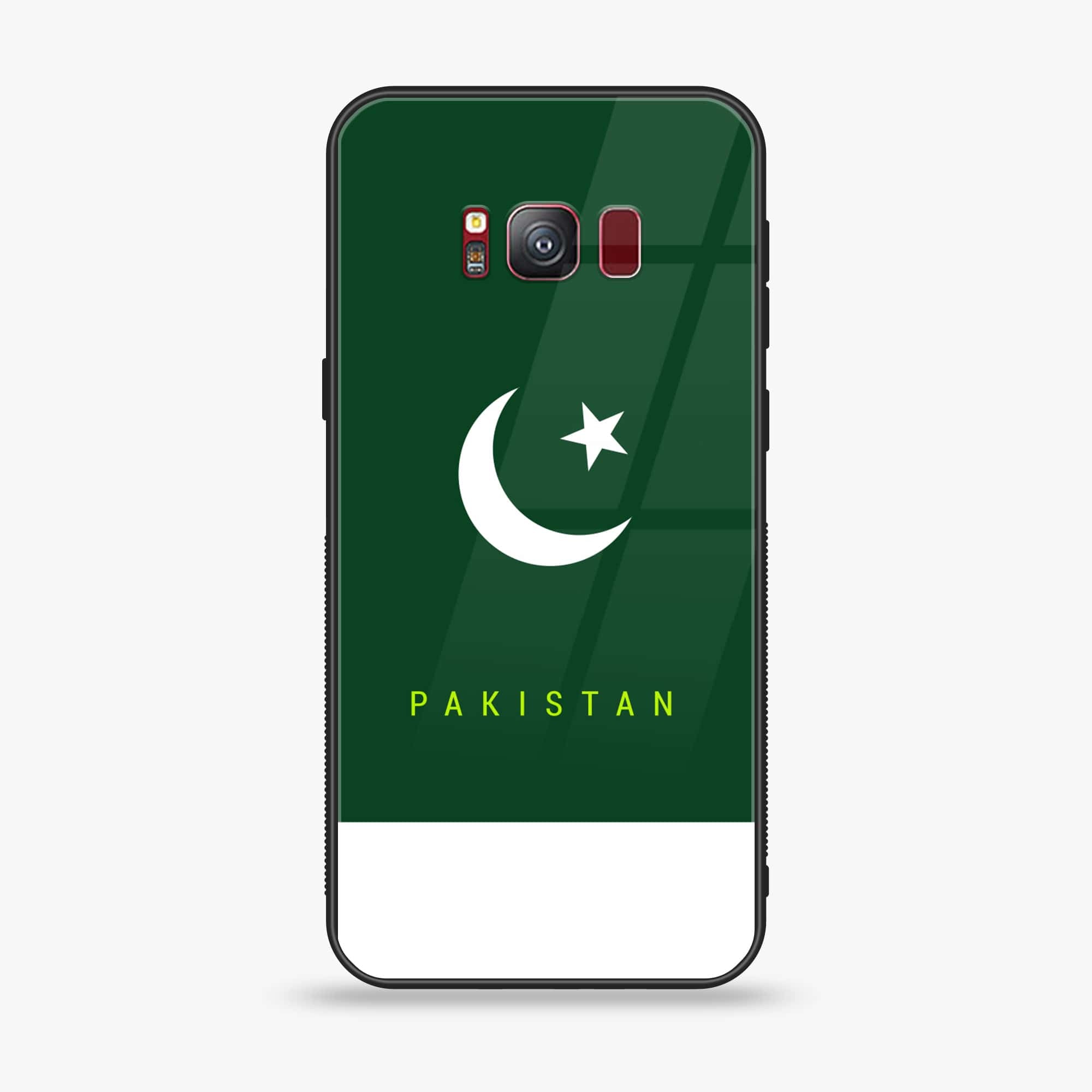 Galaxy S8 Plus - Pakistani Flag Series - Premium Printed Glass soft Bumper shock Proof Case