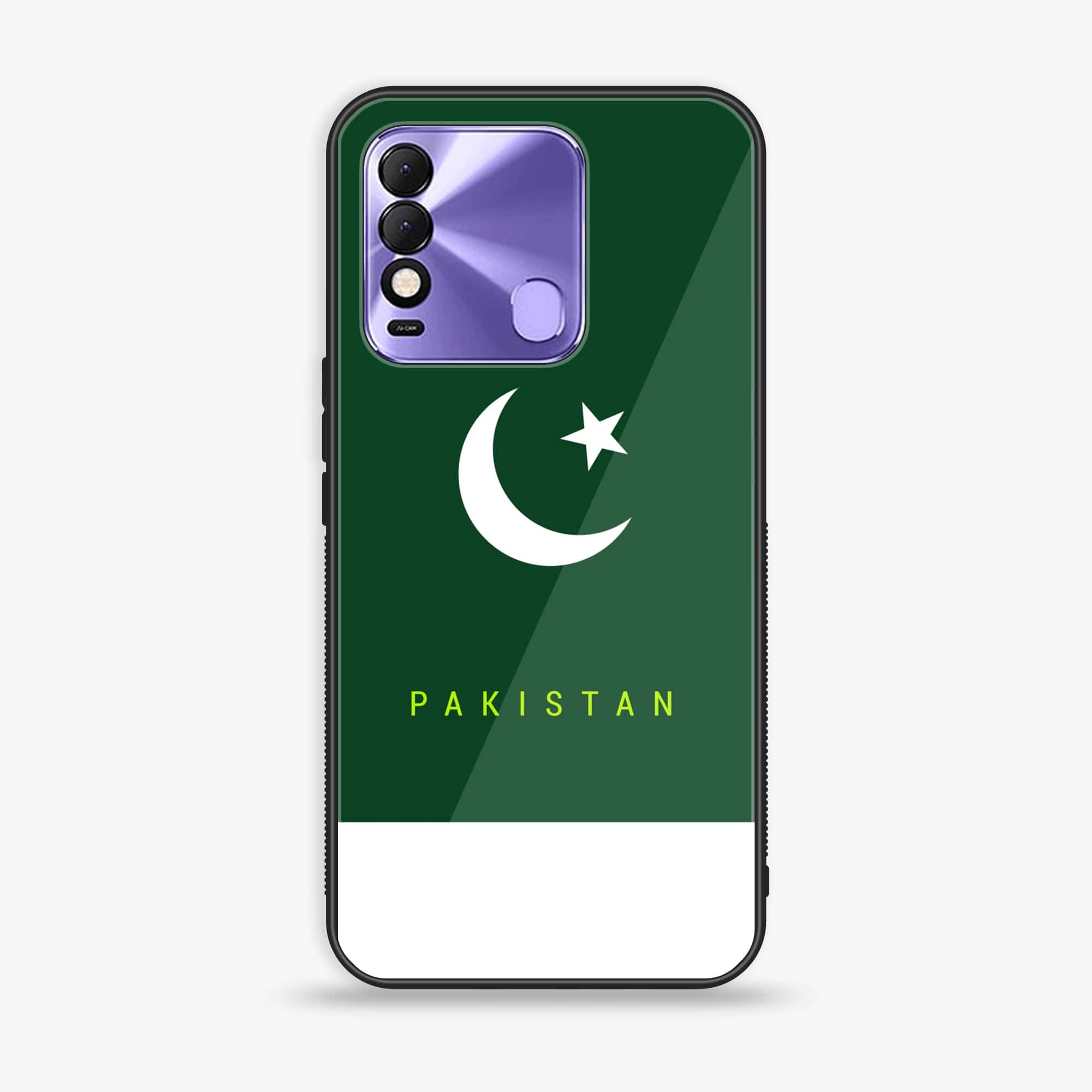 Tecno Spark 8 - Pakistani Flag Series - Premium Printed Glass soft Bumper shock Proof Case