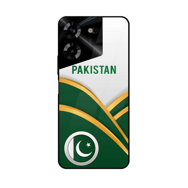 Tecno Pova 5 - Pakistani Flag Series - Premium Printed Glass soft Bumper shock Proof Case