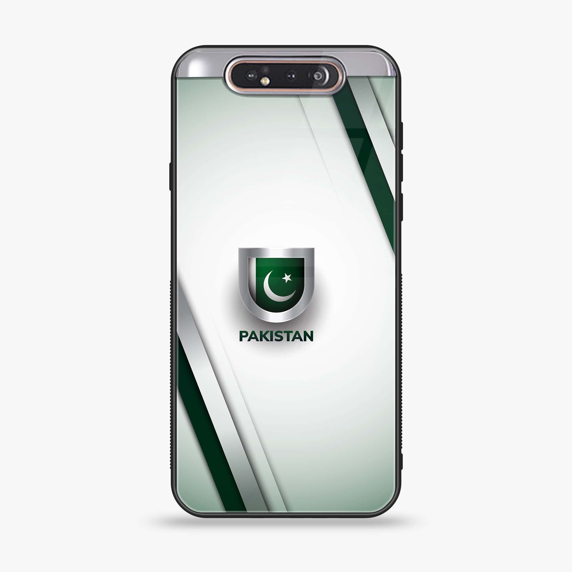 Samsung Galaxy A80 - Pakistani Flag Series - Premium Printed Glass soft Bumper shock Proof Case