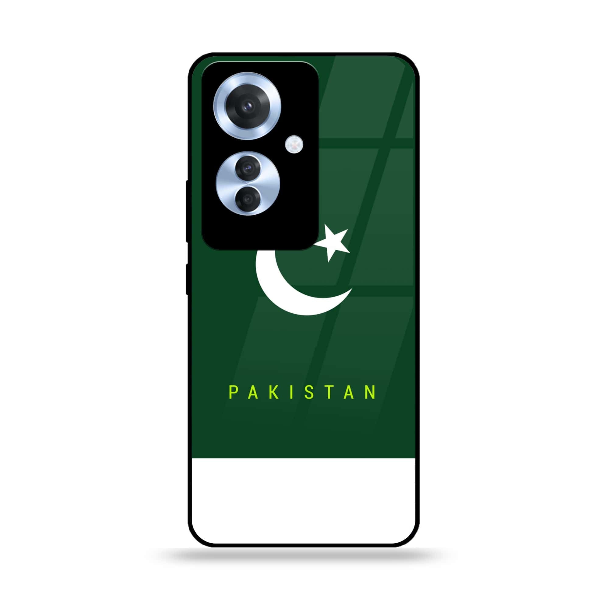 Oppo F25 Pro - Pakistani Flag Series - Premium Printed Glass soft Bumper shock Proof Case
