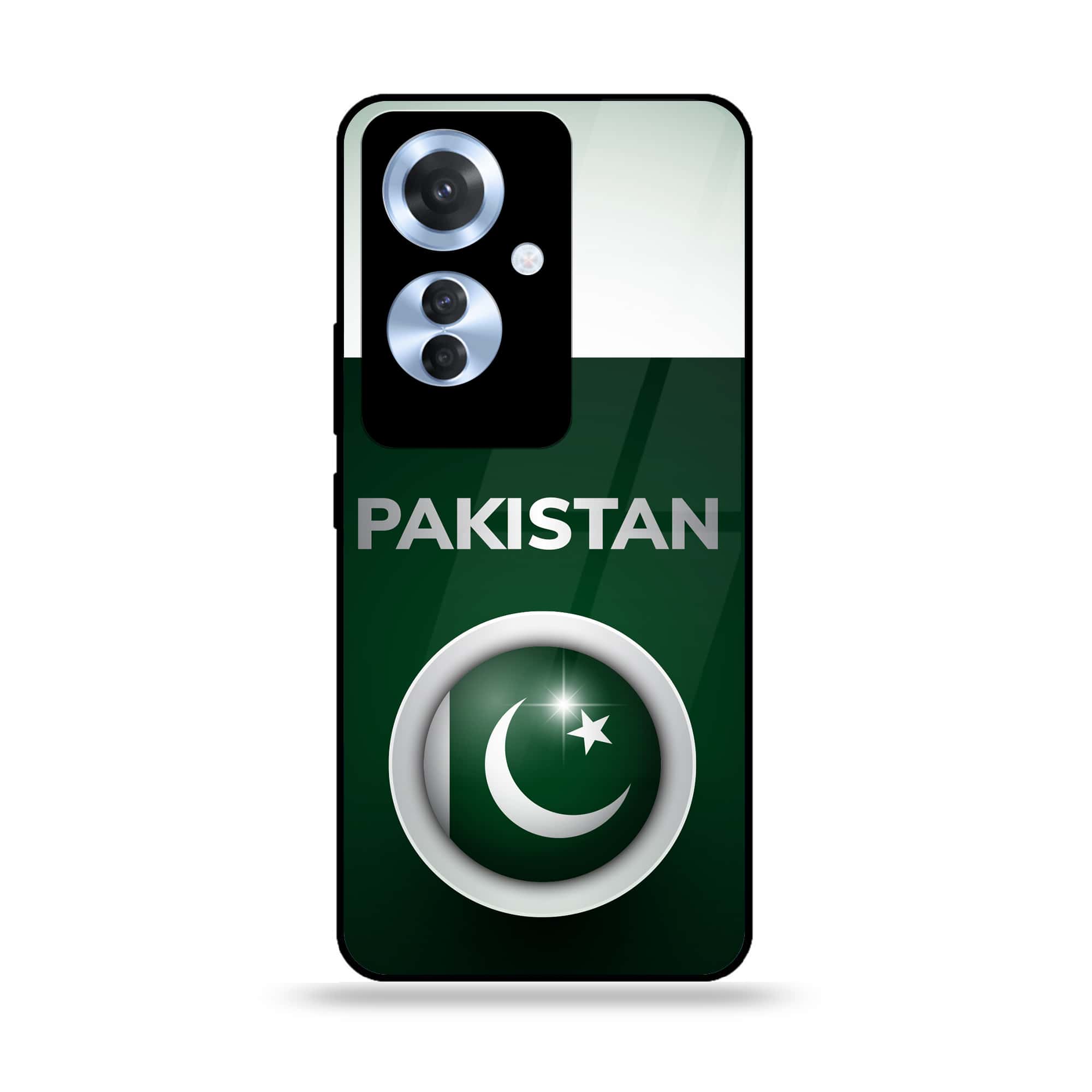 Oppo F25 Pro - Pakistani Flag Series - Premium Printed Glass soft Bumper shock Proof Case