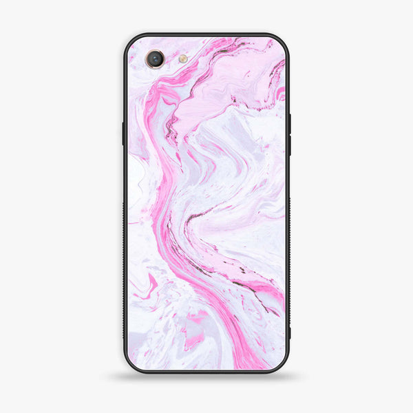 Oppo A71 (2018) - Pink Marble Series - Premium Printed Glass soft Bumper shock Proof Case