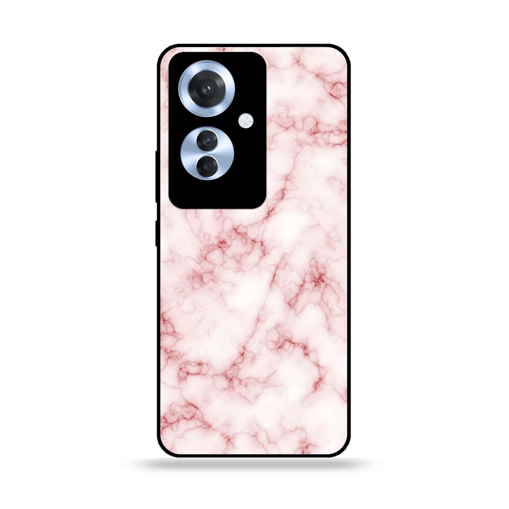 Oppo F25 Pro - Pink Marble Series - Premium Printed Glass soft Bumper shock Proof Case