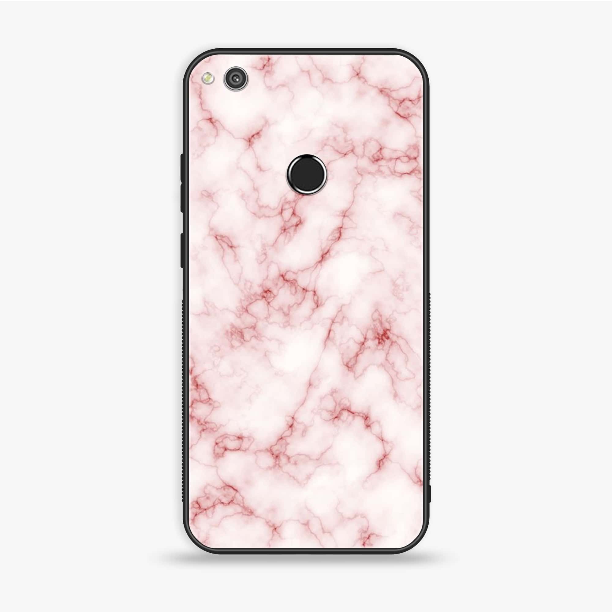Honor 8 Lite - Pink Marble Series - Premium Printed Glass soft Bumper shock Proof Case